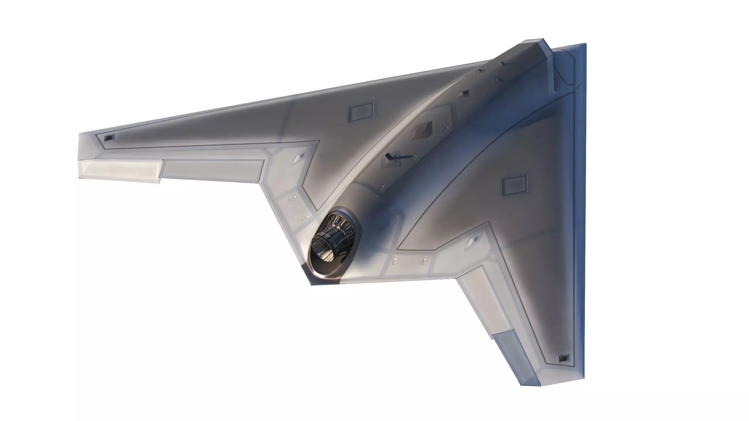 Stealth Drone Advanced Military UAV Low-poly 3D model_12