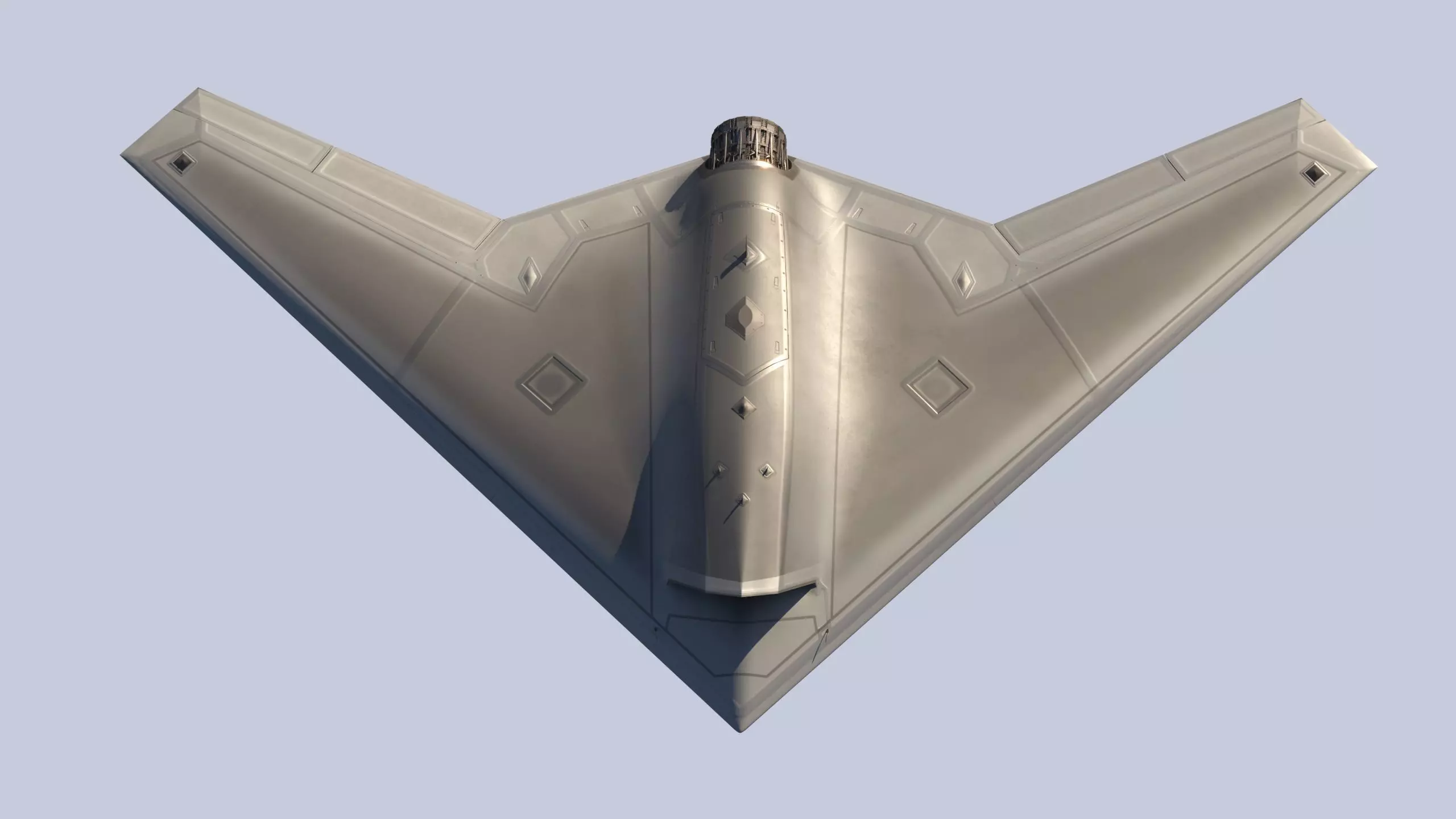 Stealth Drone Advanced Military UAV Low-poly 3D model_18