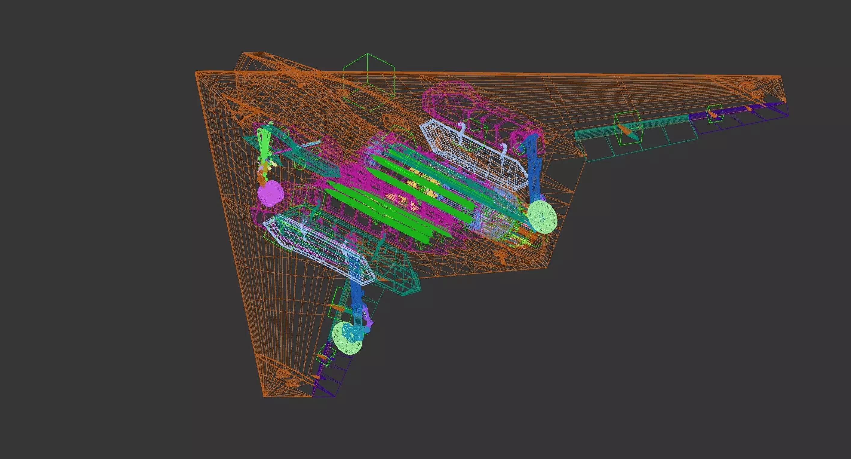 Stealth Drone Advanced Military UAV Low-poly 3D model_25