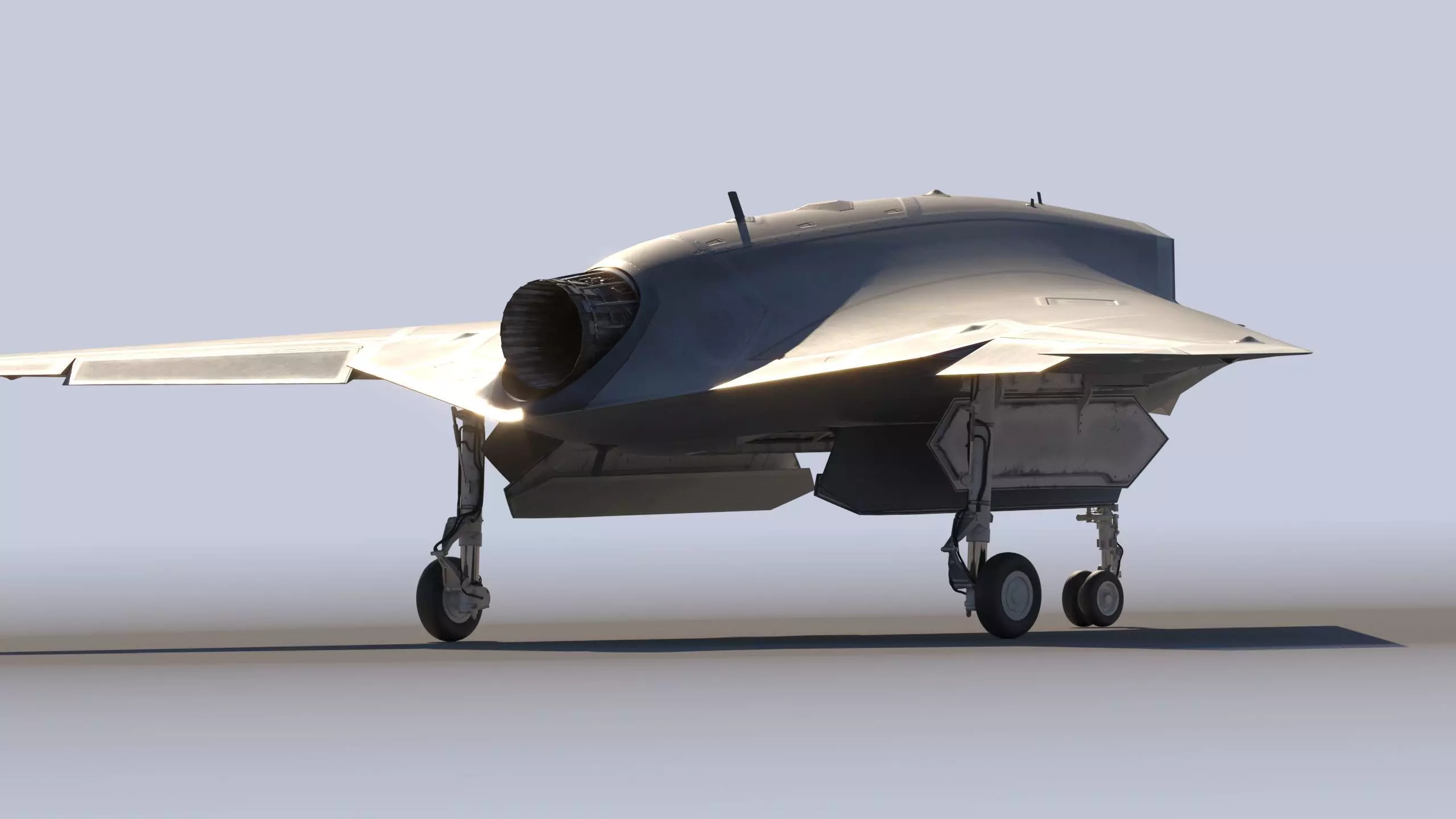Stealth Drone Advanced Military UAV Low-poly 3D model_1