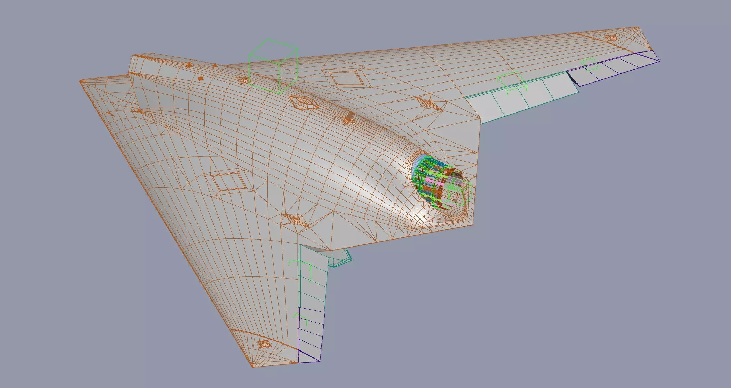Stealth Drone Advanced Military UAV Low-poly 3D model_26