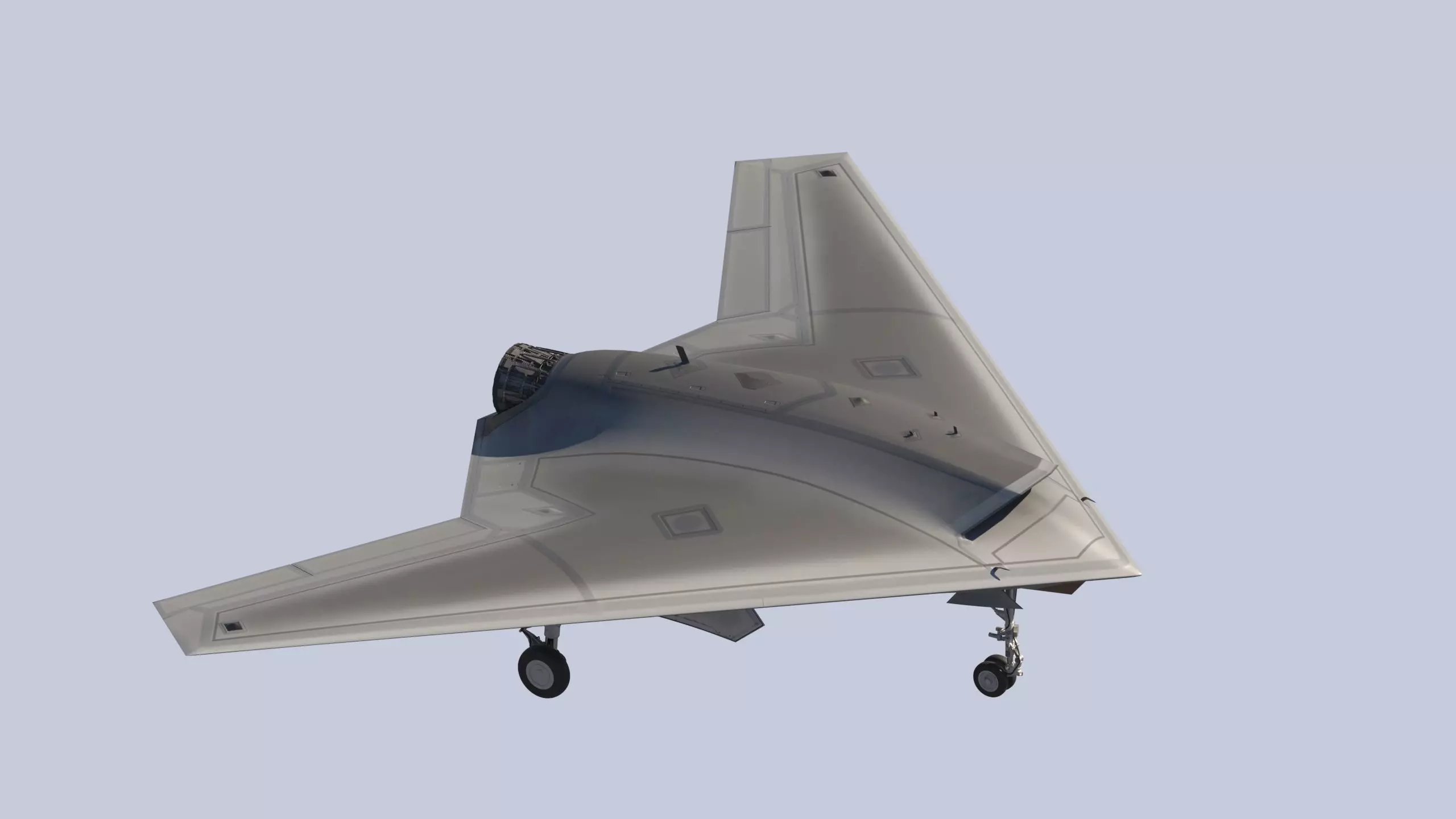 Stealth Drone Advanced Military UAV Low-poly 3D model_17