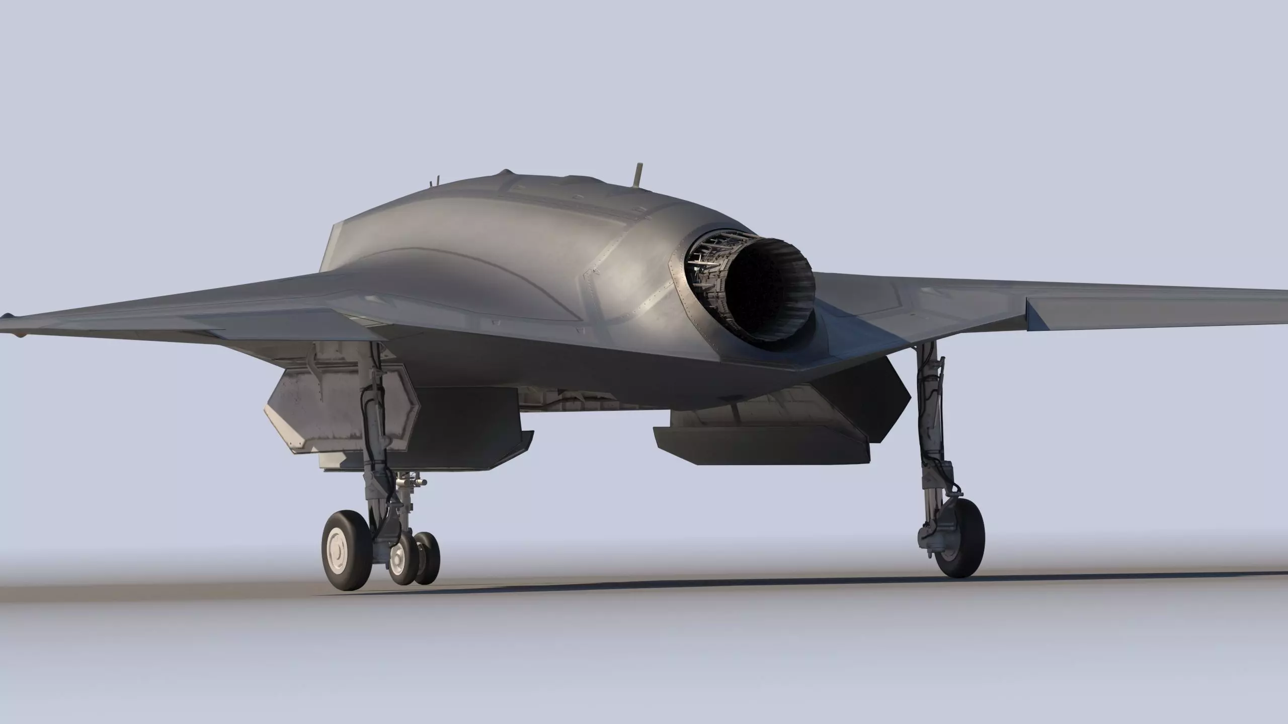 Stealth Drone Advanced Military UAV Low-poly 3D model_5