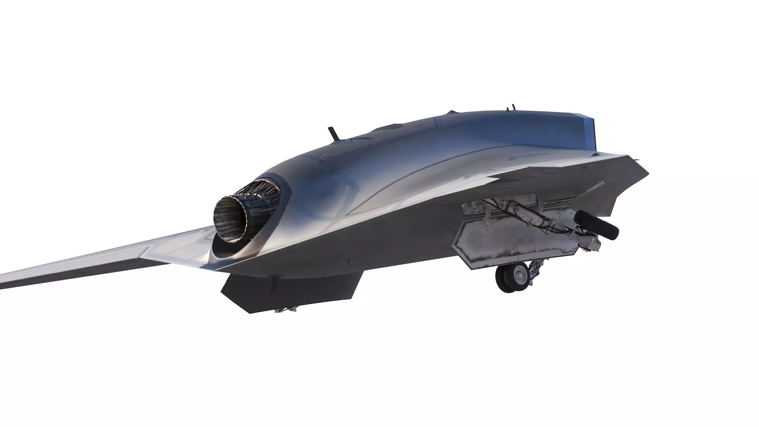 Stealth Drone Advanced Military UAV Low-poly 3D model_13