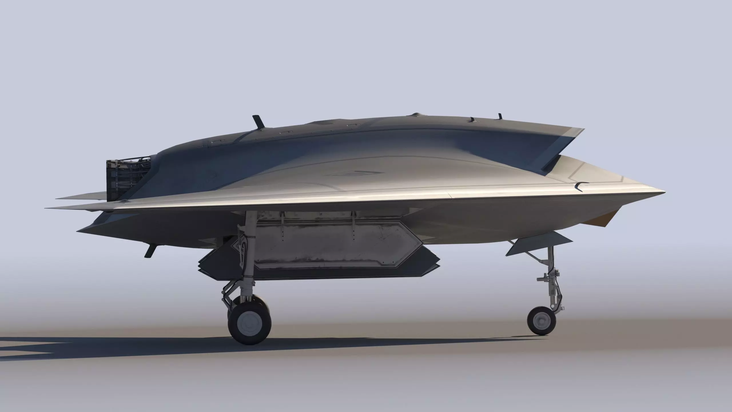 Stealth Drone Advanced Military UAV Low-poly 3D model_2