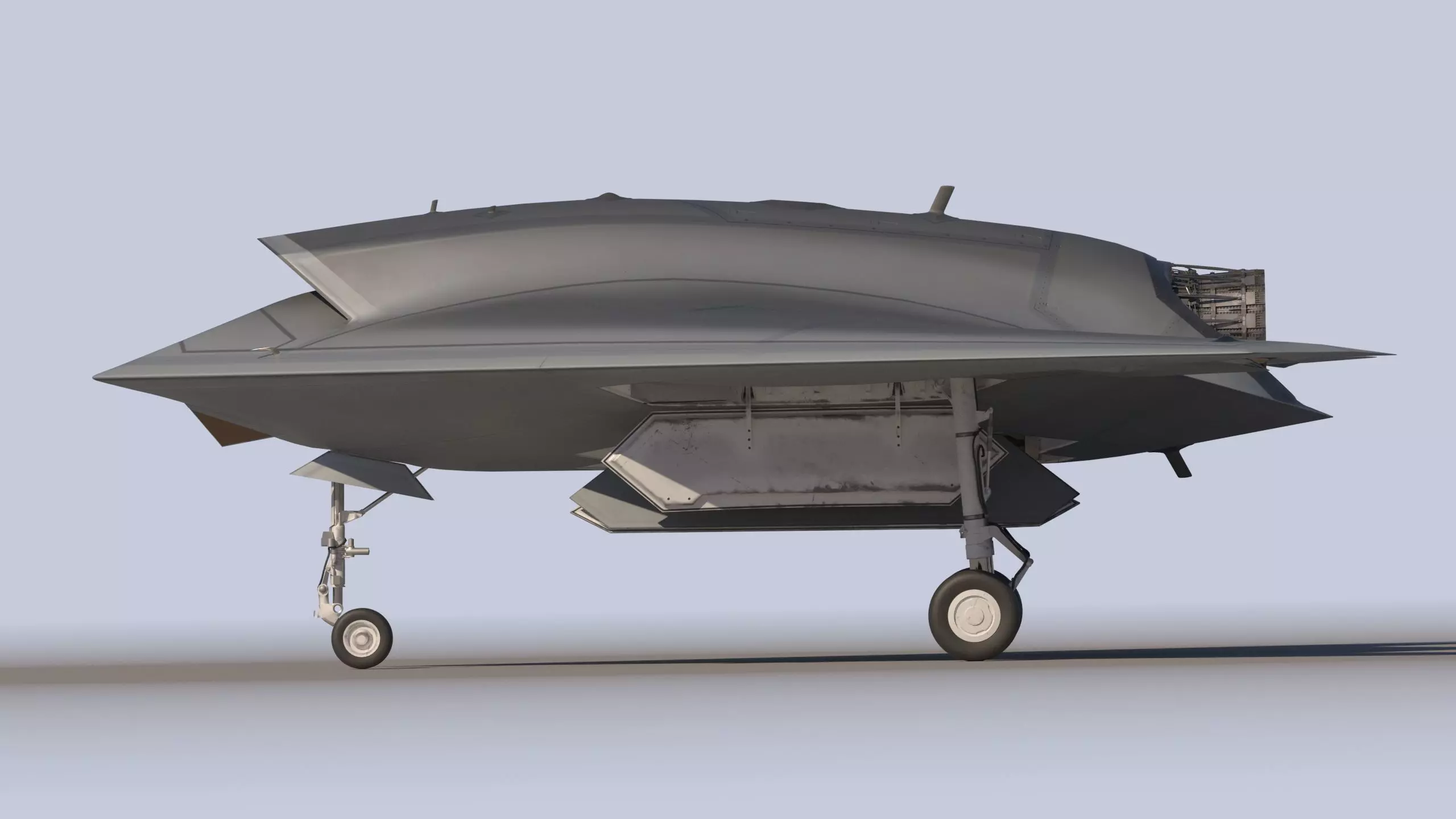 Stealth Drone Advanced Military UAV Low-poly 3D model_4