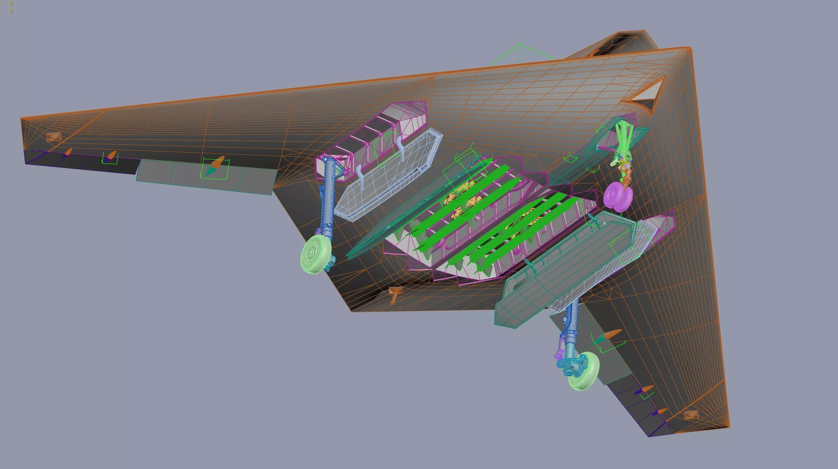 Stealth Drone Advanced Military UAV Low-poly 3D model_24