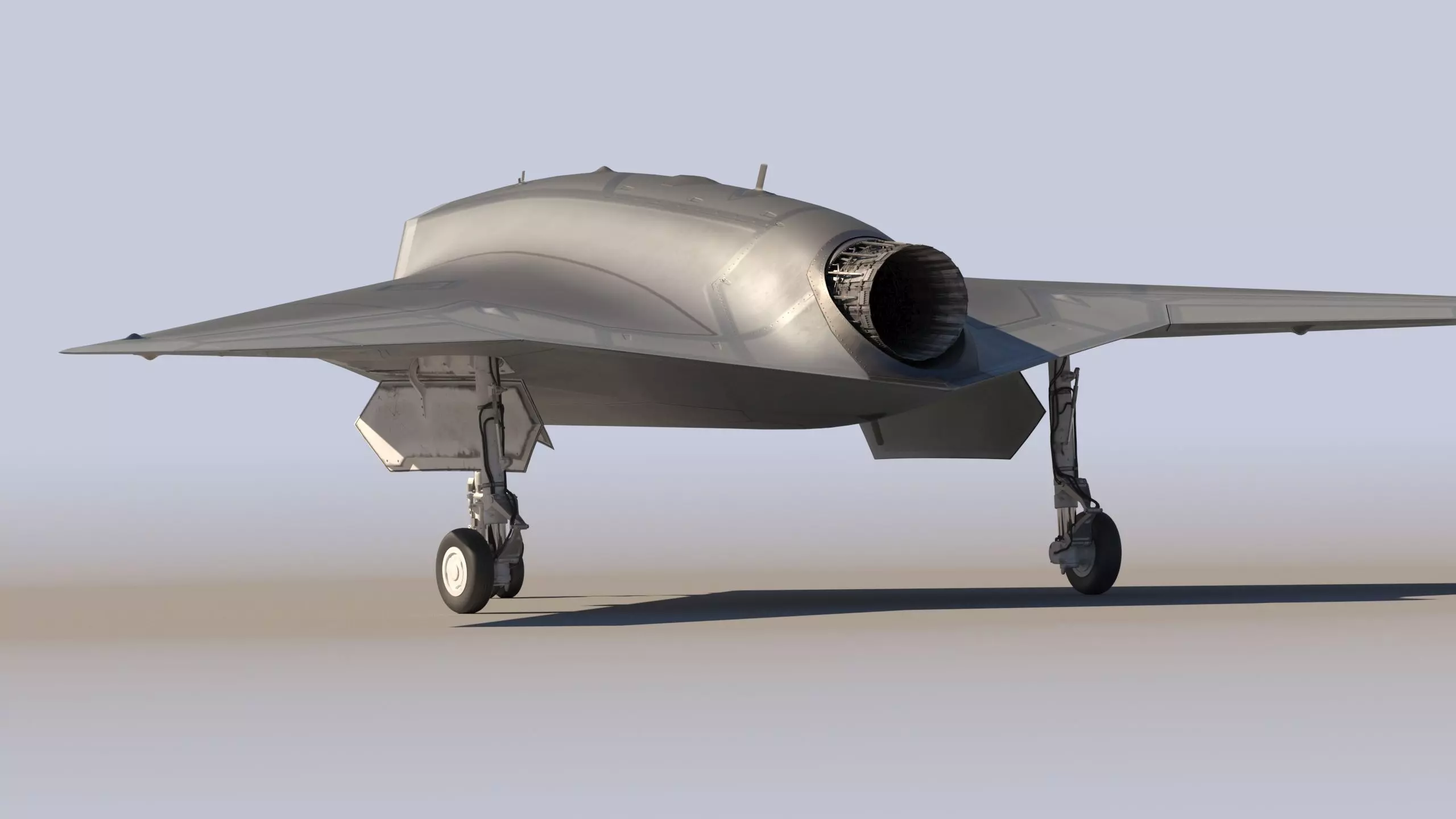 Stealth Drone Advanced Military UAV Low-poly 3D model_21