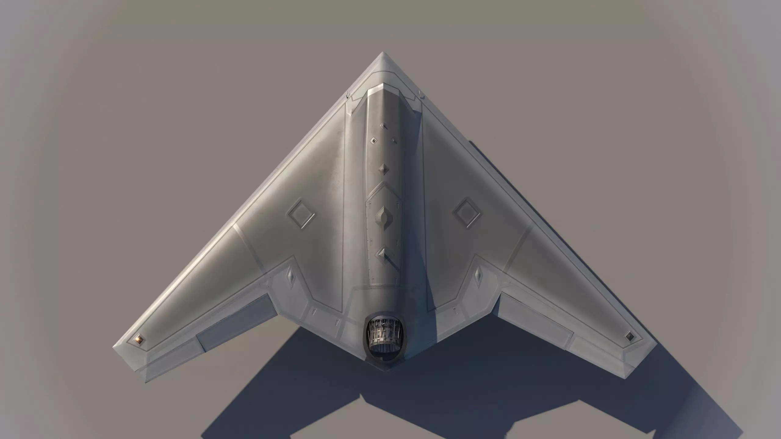 Stealth Drone Advanced Military UAV Low-poly 3D model_6