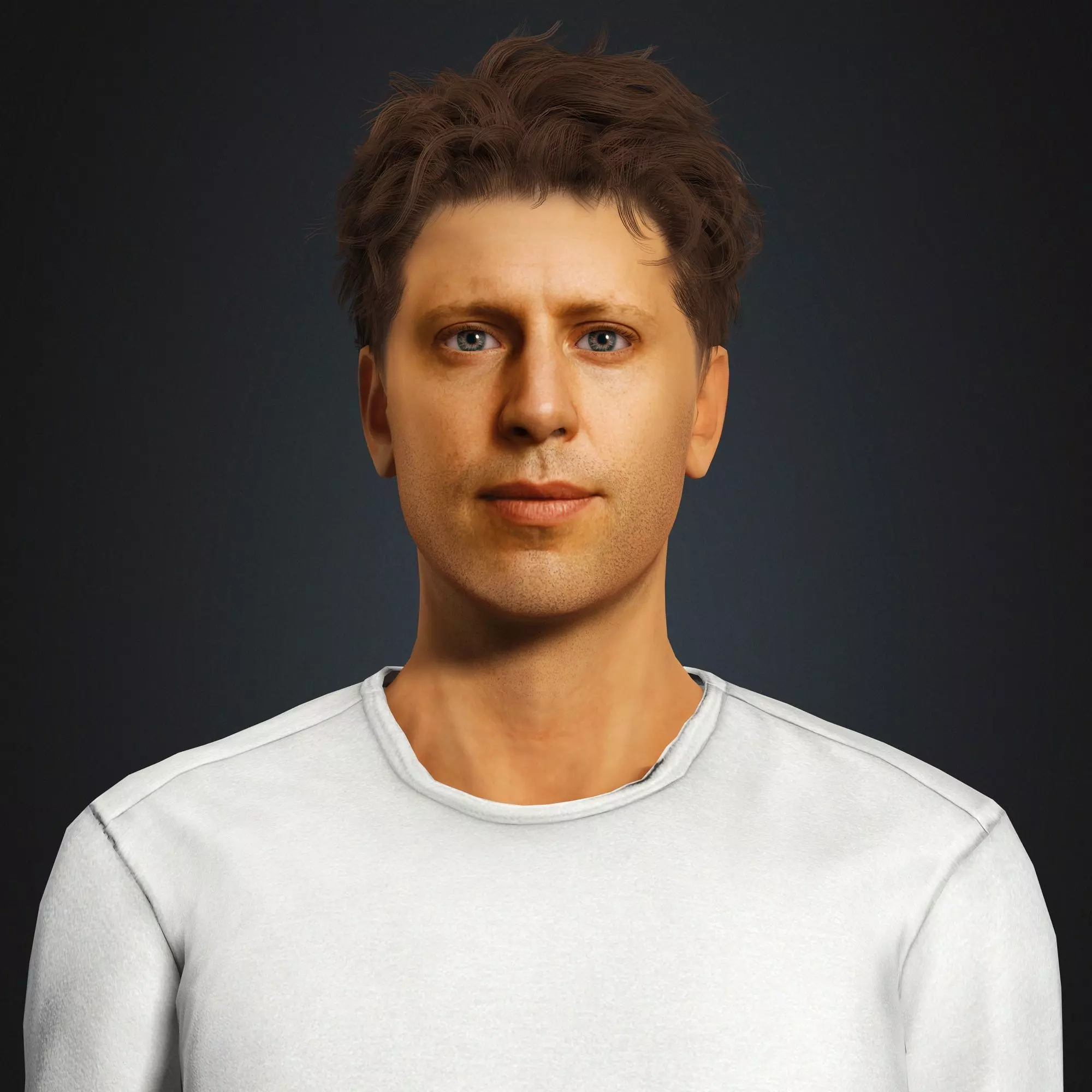 Sam Altman Character Low-poly 3D model_1