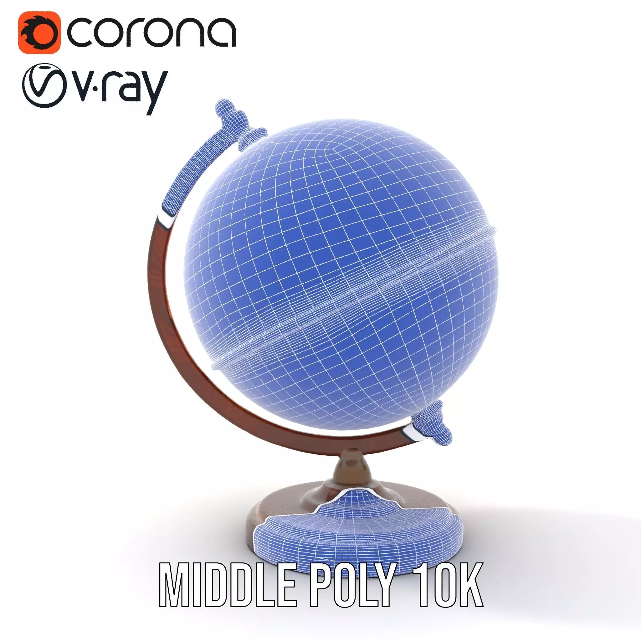 Vintage Globe Earth model pack Low-poly 3D model_30