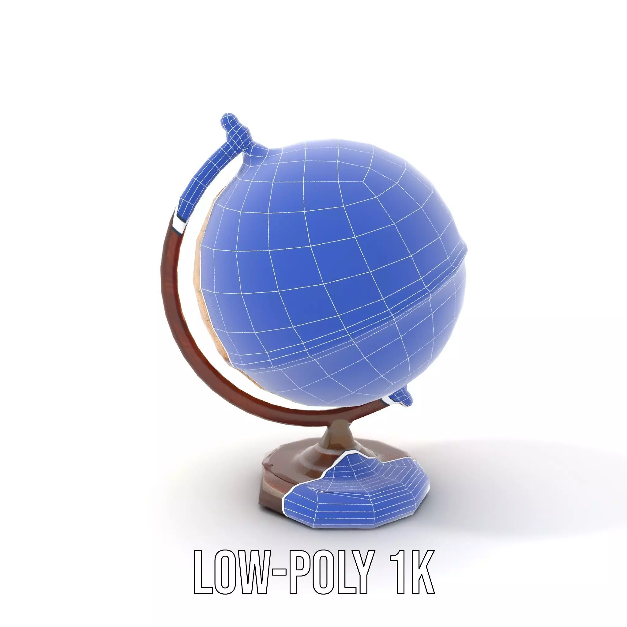 Vintage Globe Earth model pack Low-poly 3D model_12