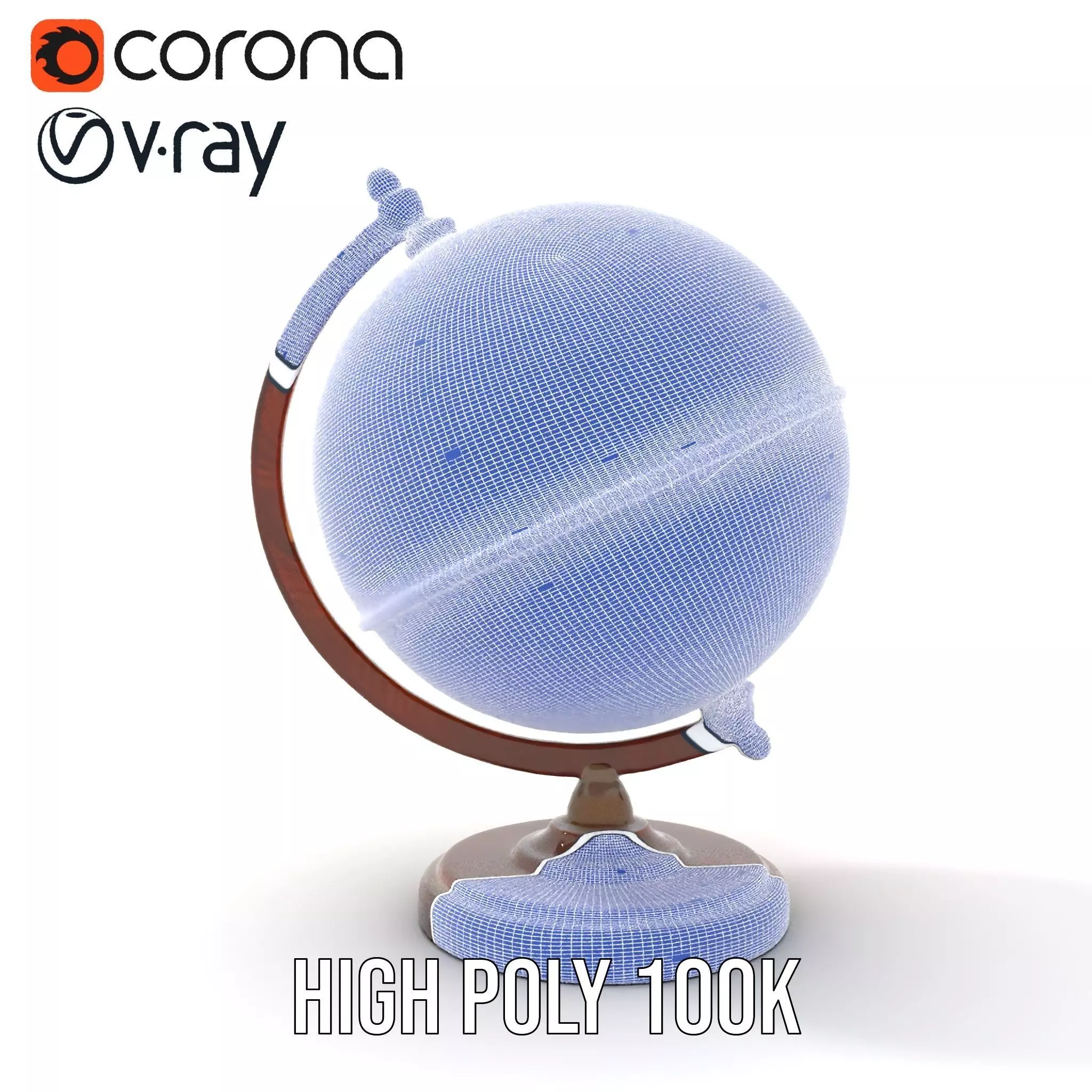 Vintage Globe Earth model pack Low-poly 3D model_33