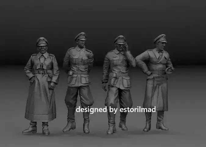 WW2 GERMAN GENERALS PACK MODEL PAULUS GUDERIAN AND HEYDRICH 3D print model