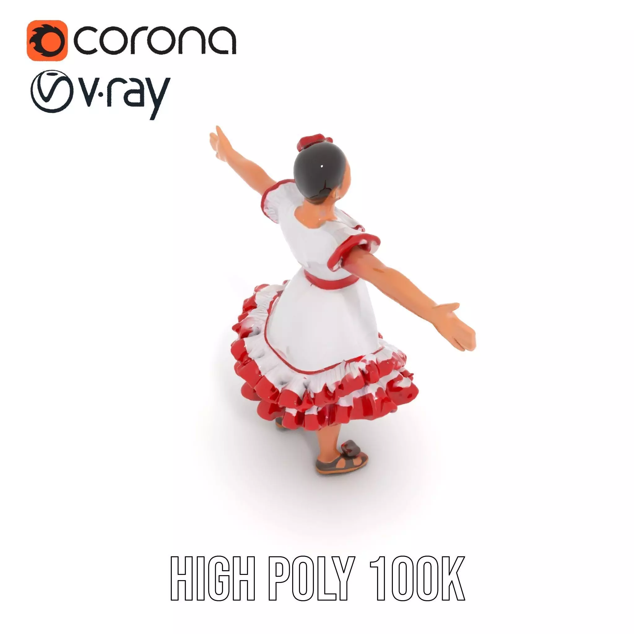 Colorful Folk Dress model pack Low-poly 3D model_20