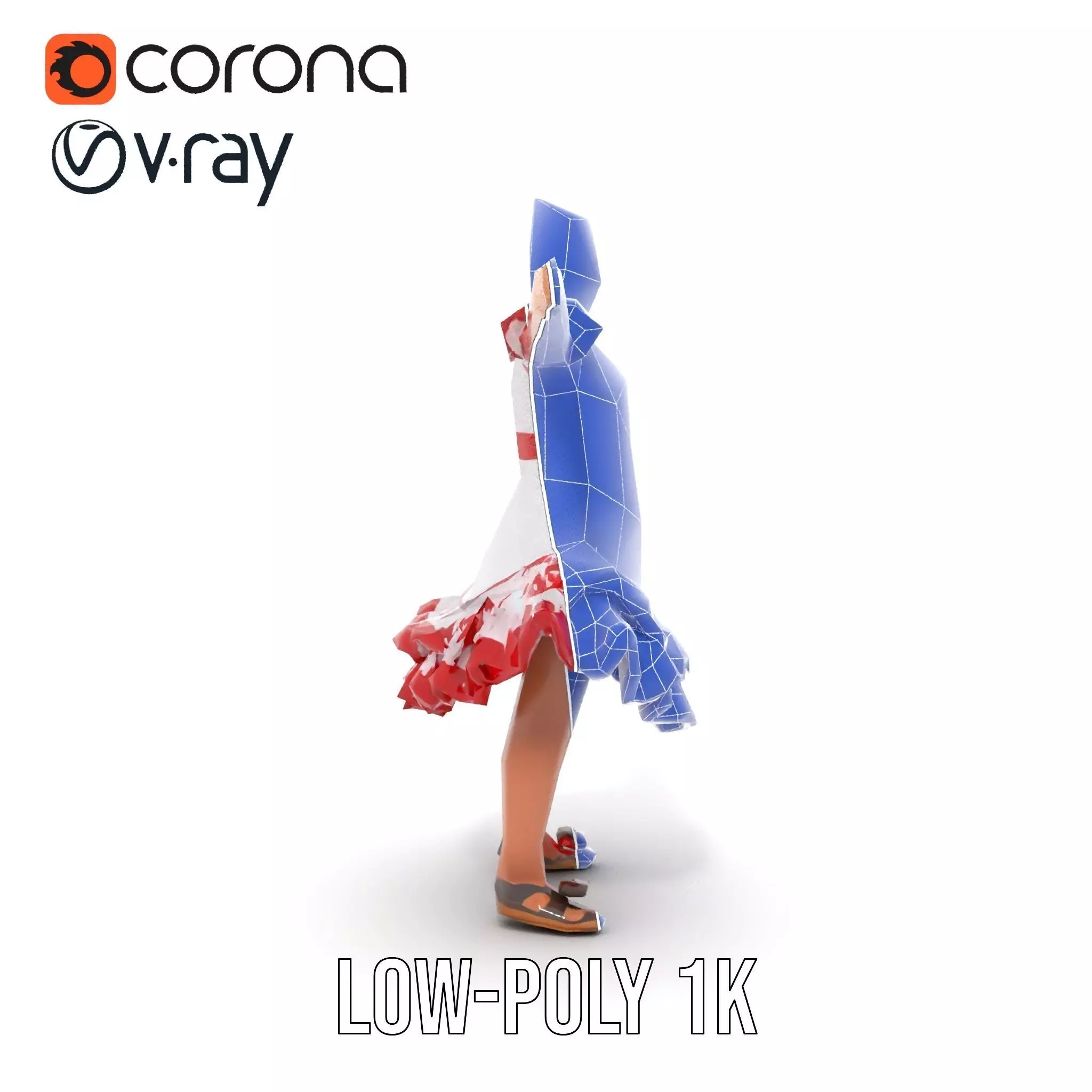 Colorful Folk Dress model pack Low-poly 3D model_30