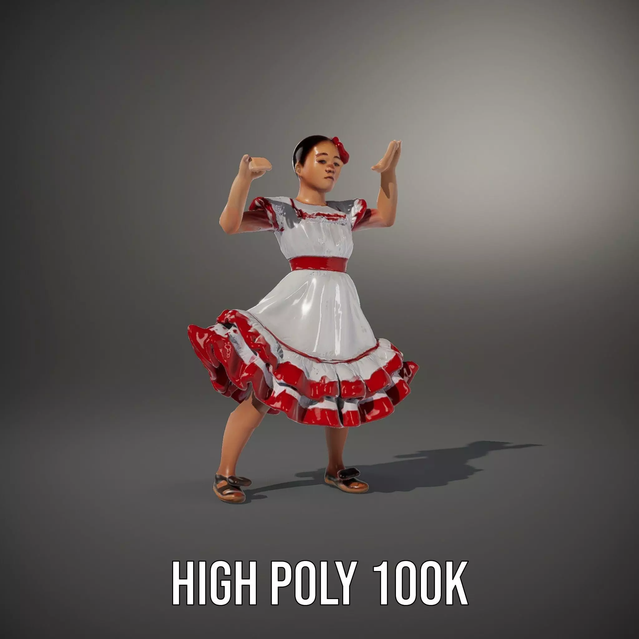 Colorful Folk Dress model pack Low-poly 3D model_10