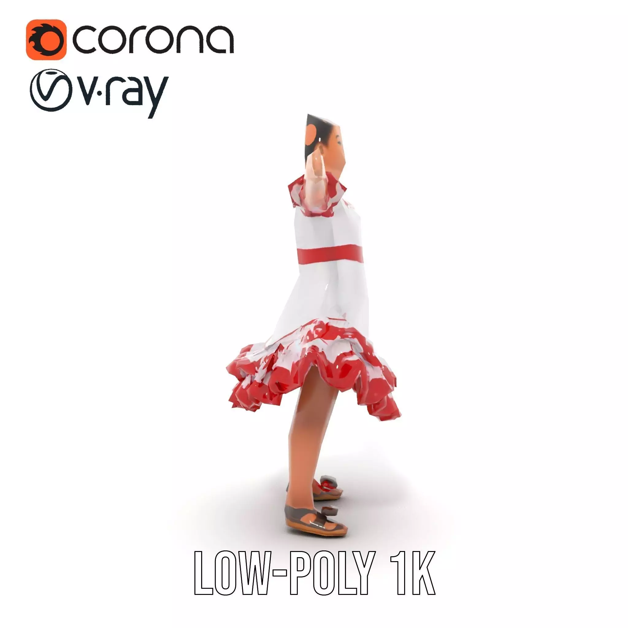 Colorful Folk Dress model pack Low-poly 3D model_19