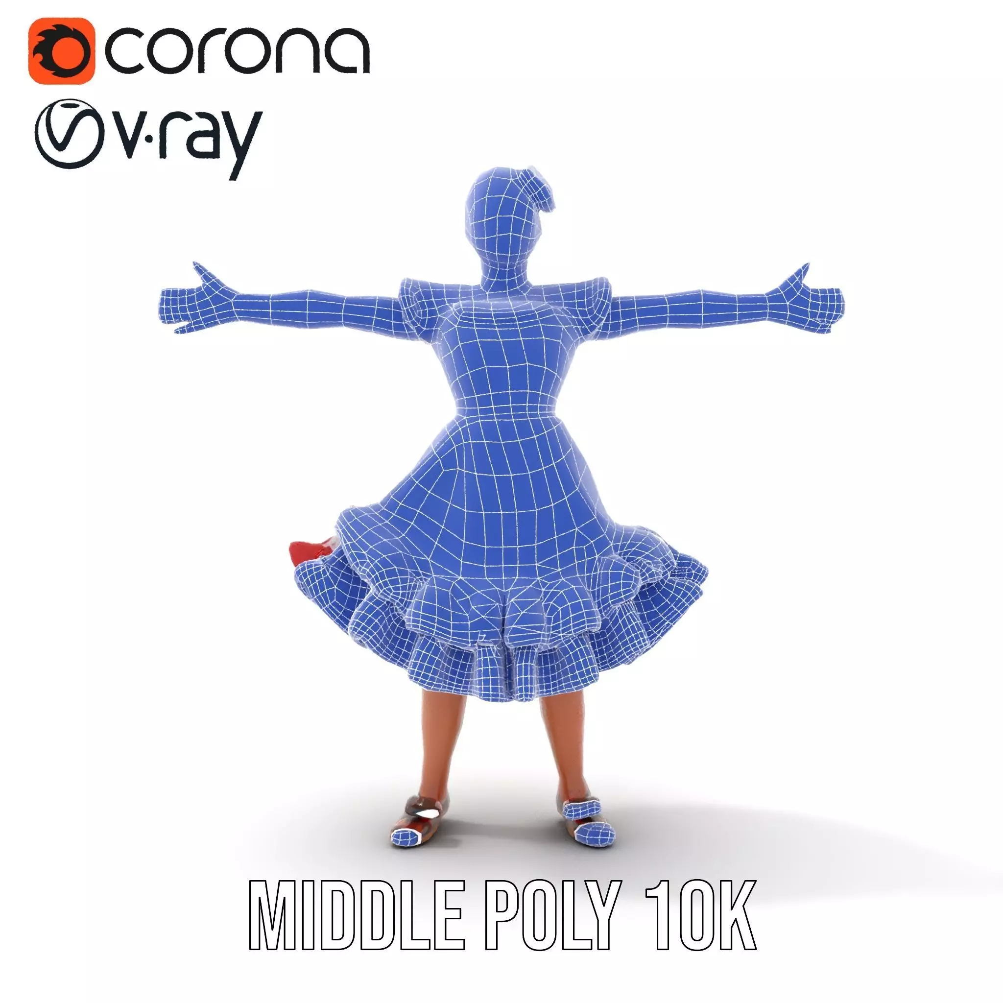 Colorful Folk Dress model pack Low-poly 3D model_26