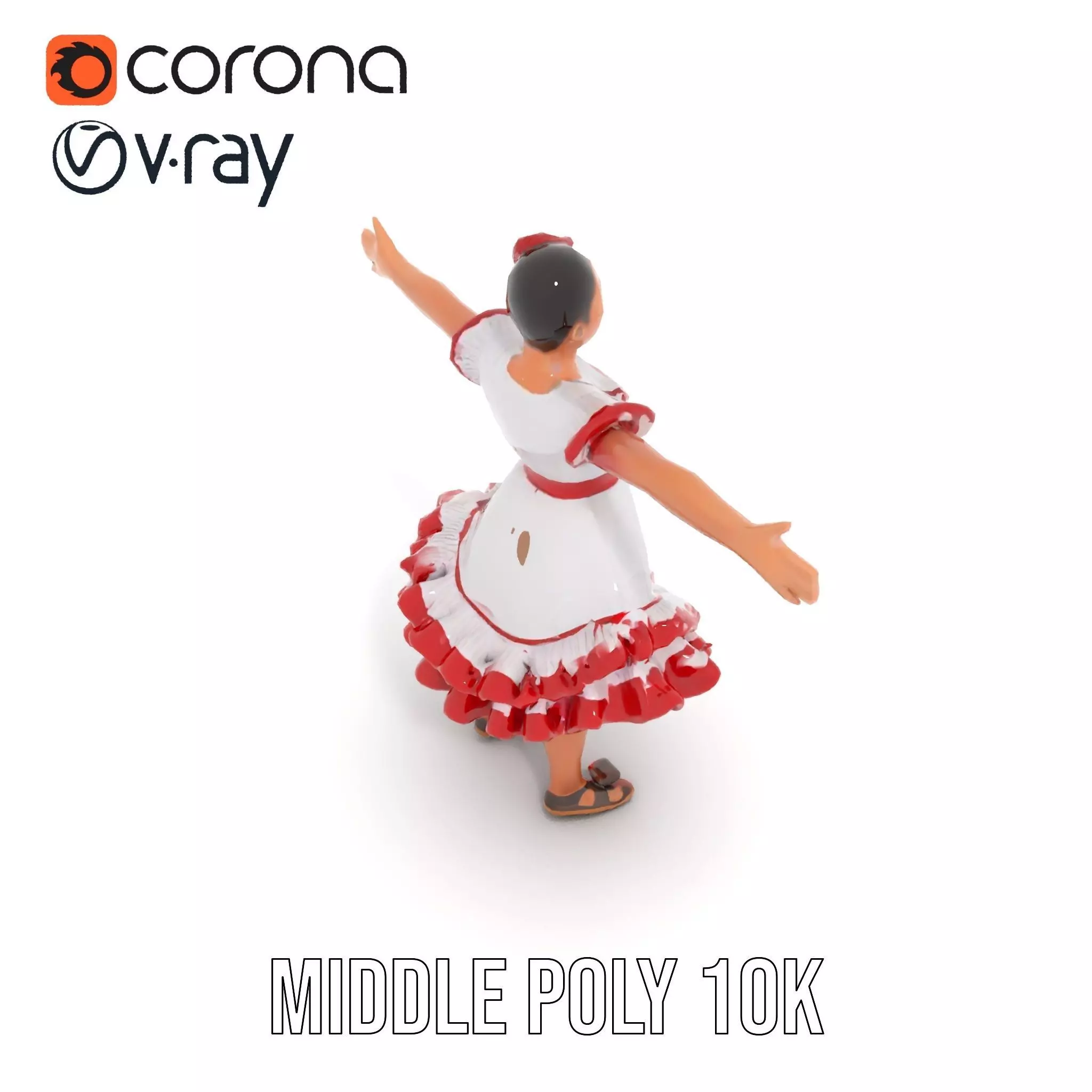 Colorful Folk Dress model pack Low-poly 3D model_13