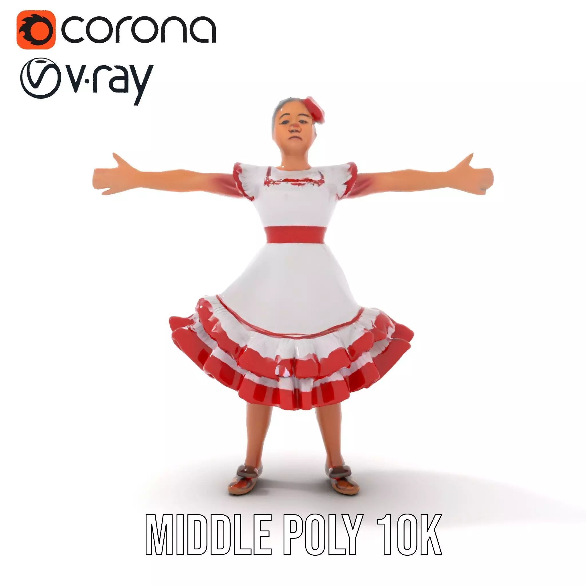 Colorful Folk Dress model pack Low-poly 3D model_18