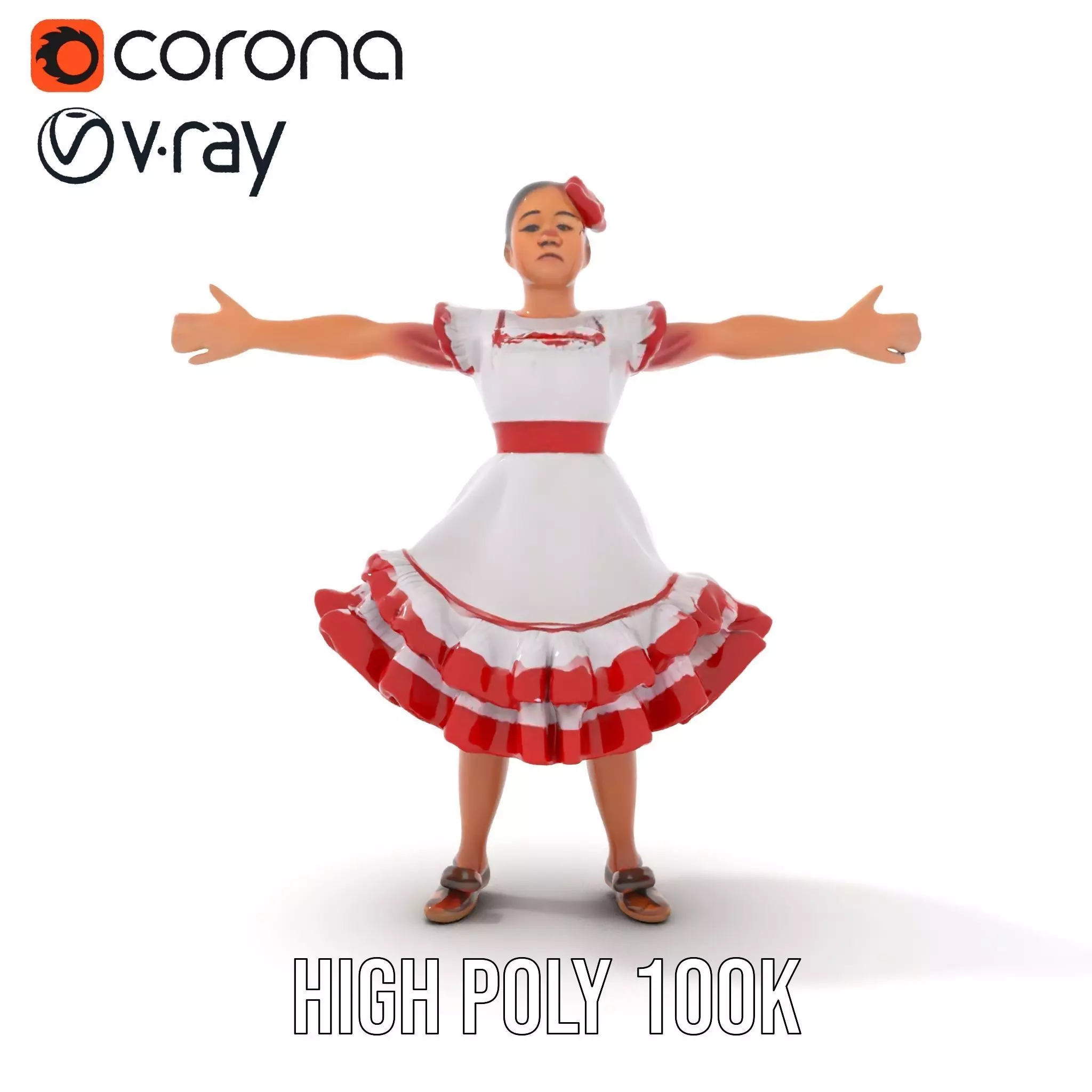 Colorful Folk Dress model pack Low-poly 3D model_23