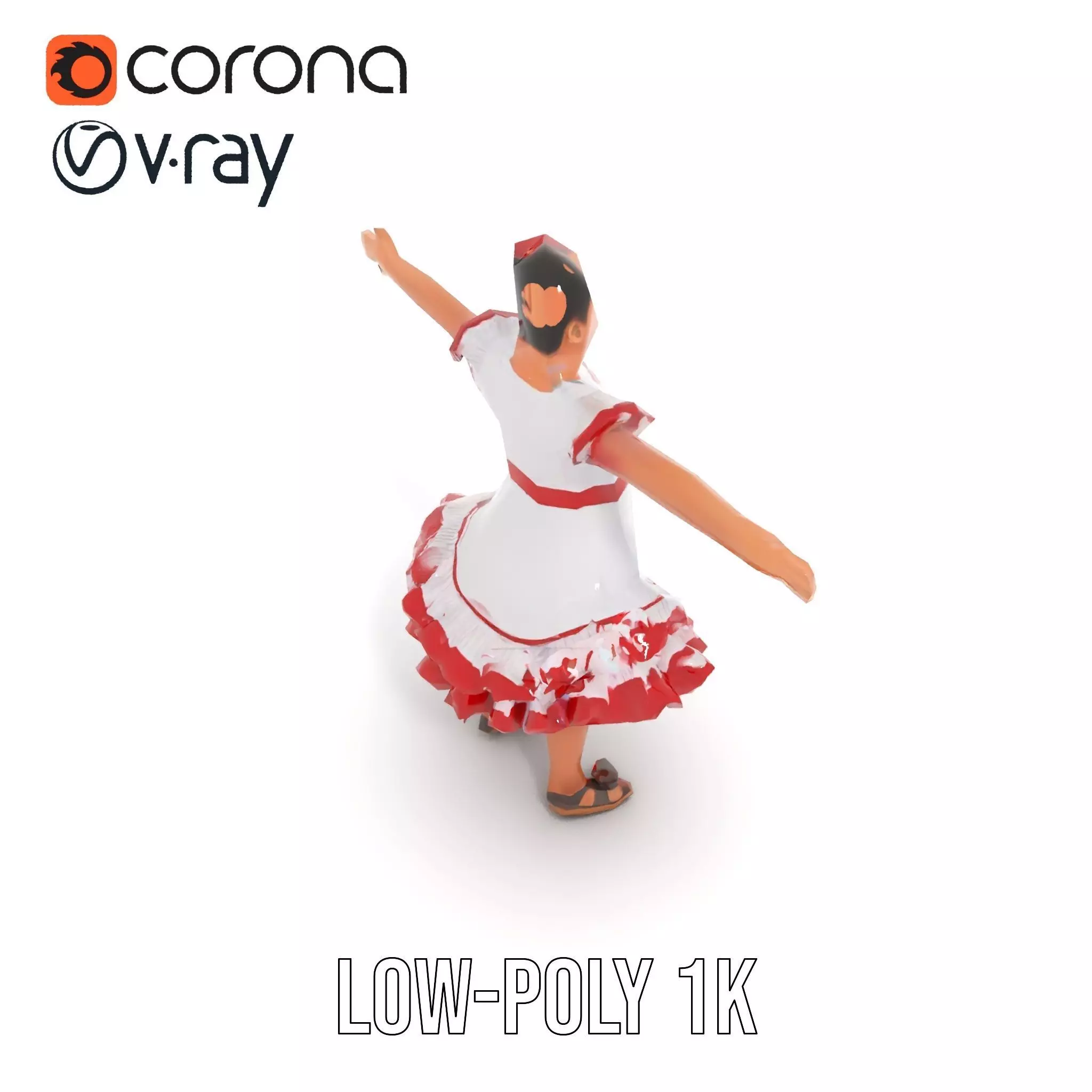 Colorful Folk Dress model pack Low-poly 3D model_25