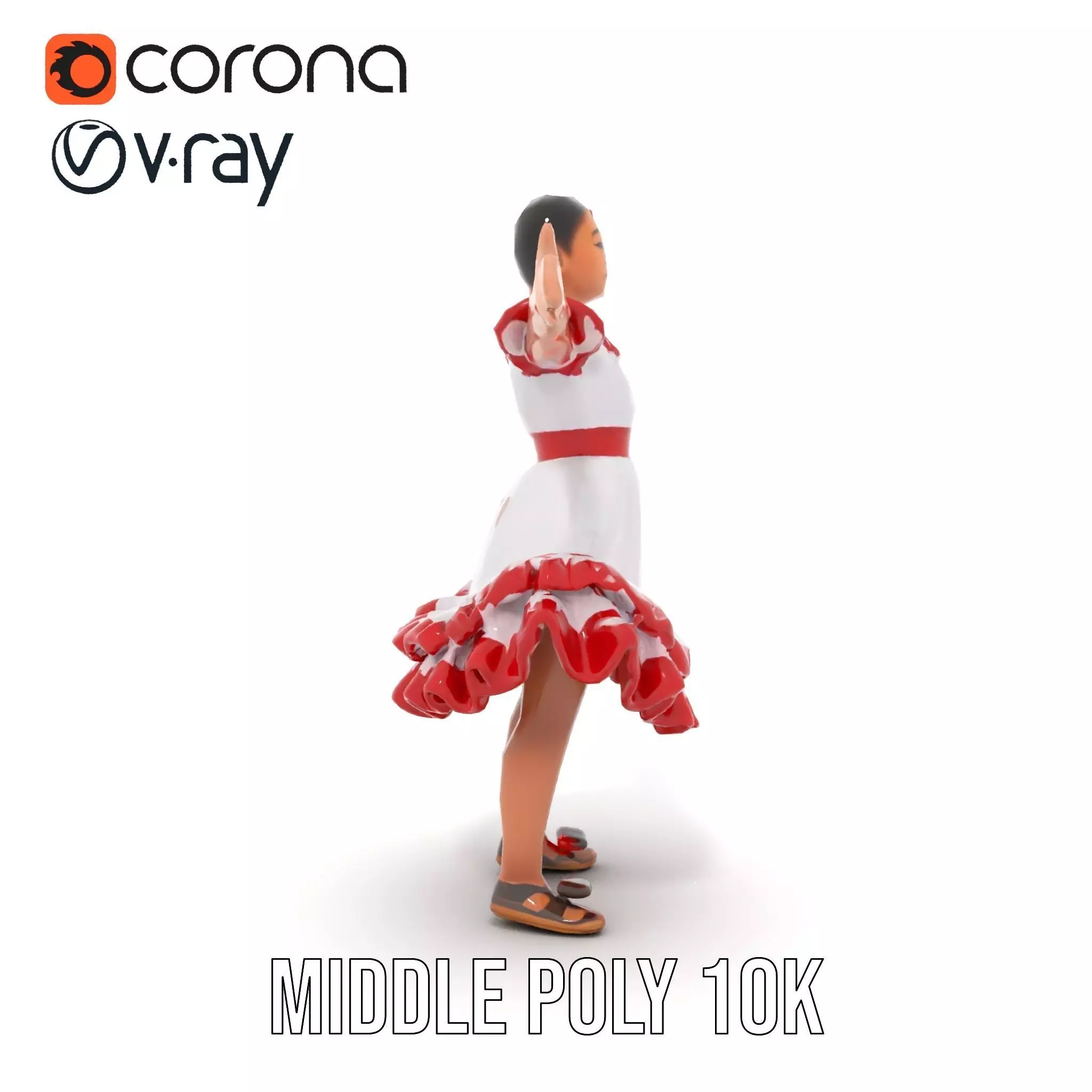 Colorful Folk Dress model pack Low-poly 3D model_24