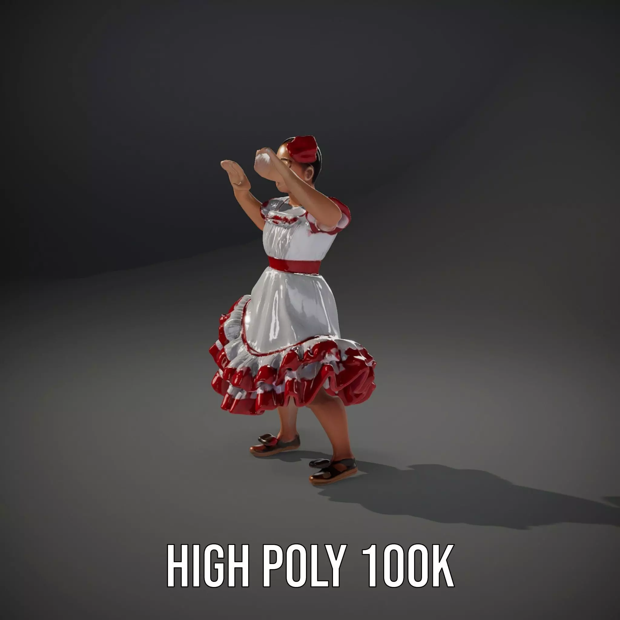 Colorful Folk Dress model pack Low-poly 3D model_8