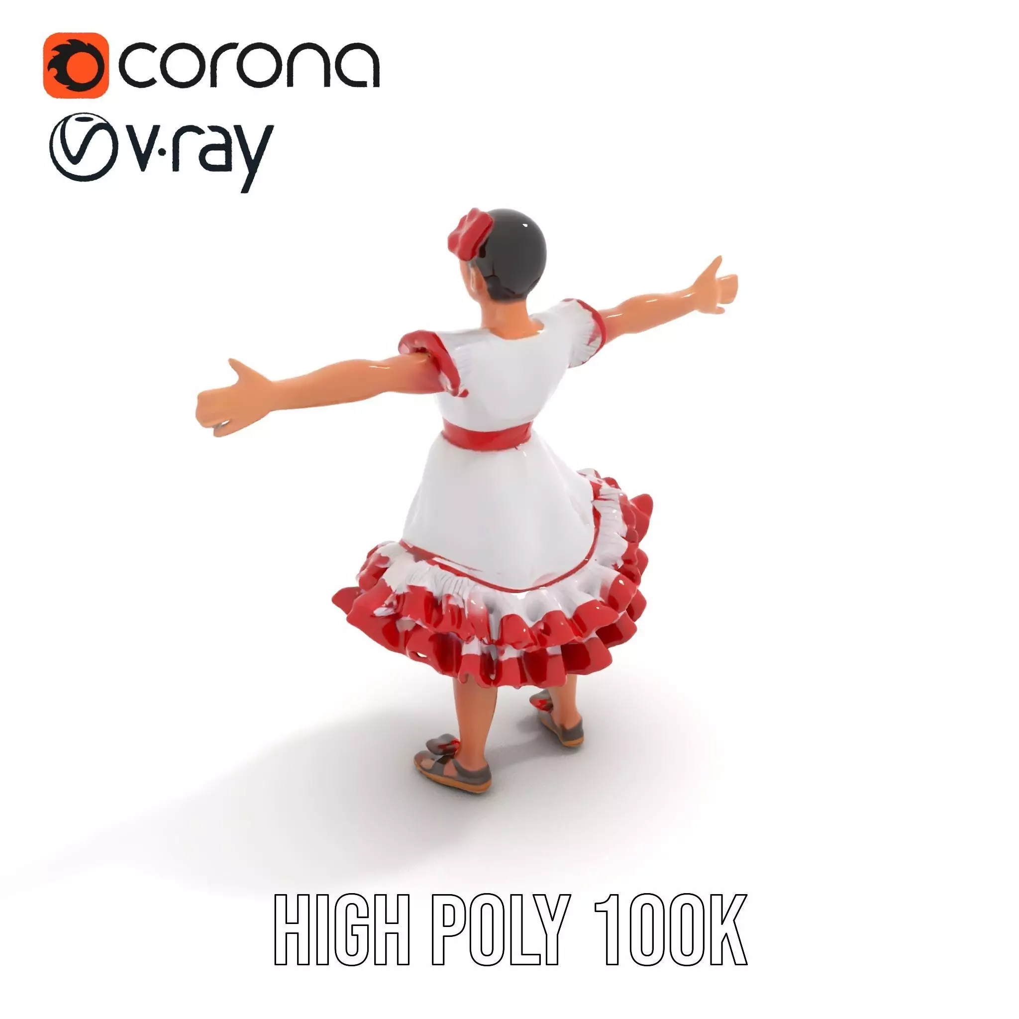 Colorful Folk Dress model pack Low-poly 3D model_17