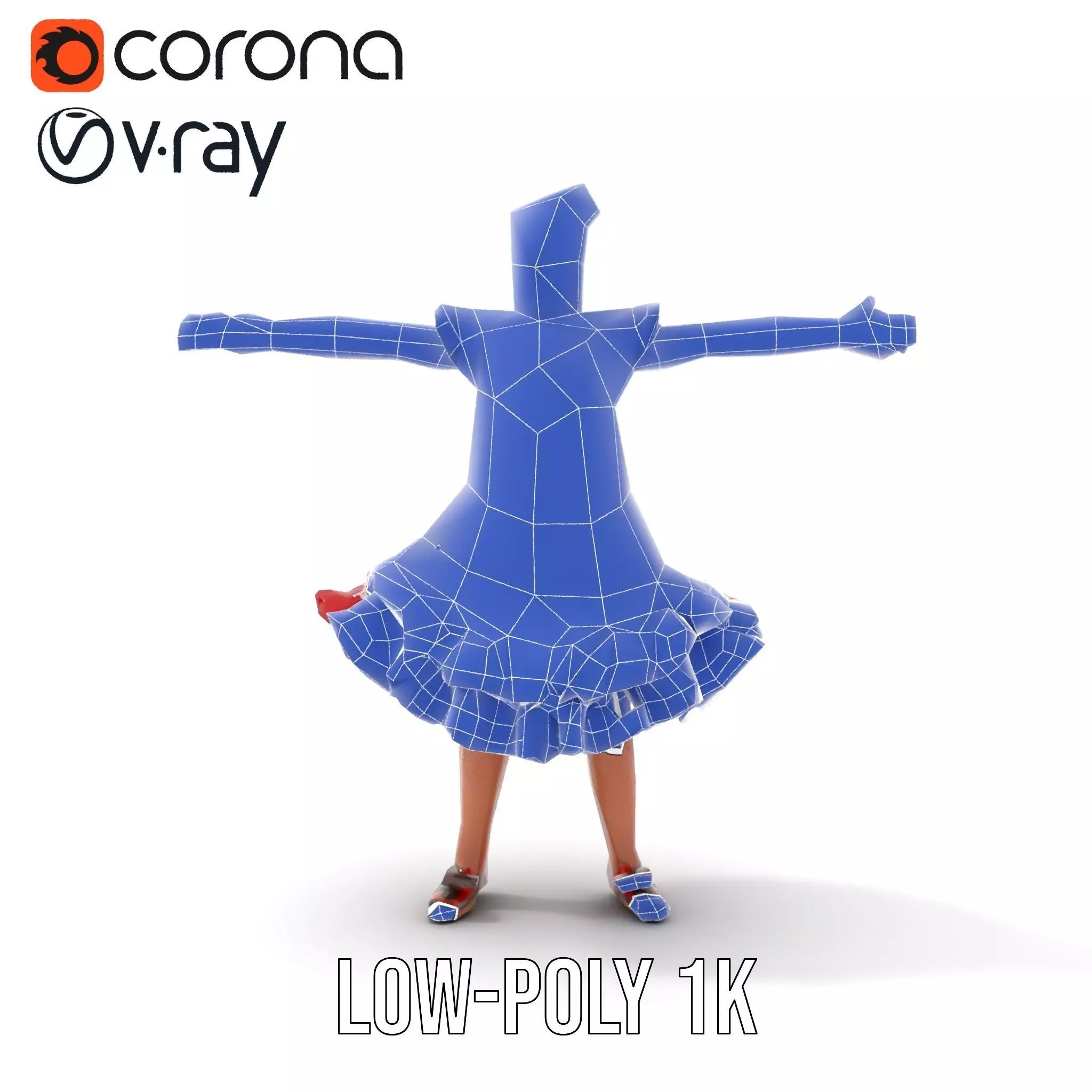 Colorful Folk Dress model pack Low-poly 3D model_27