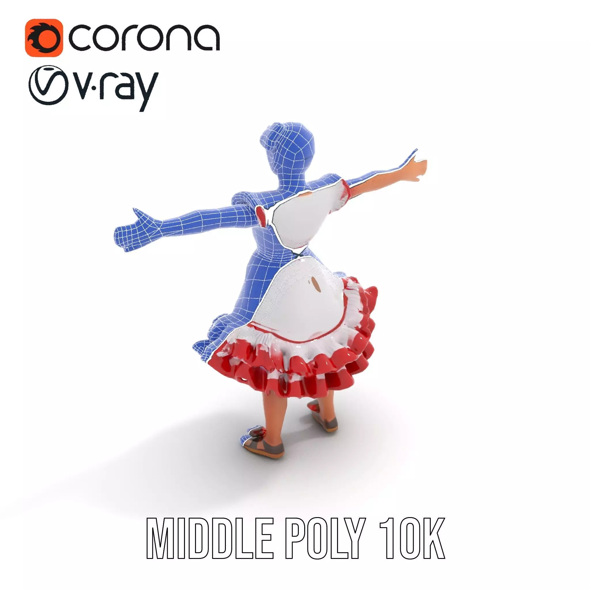 Colorful Folk Dress model pack Low-poly 3D model_15