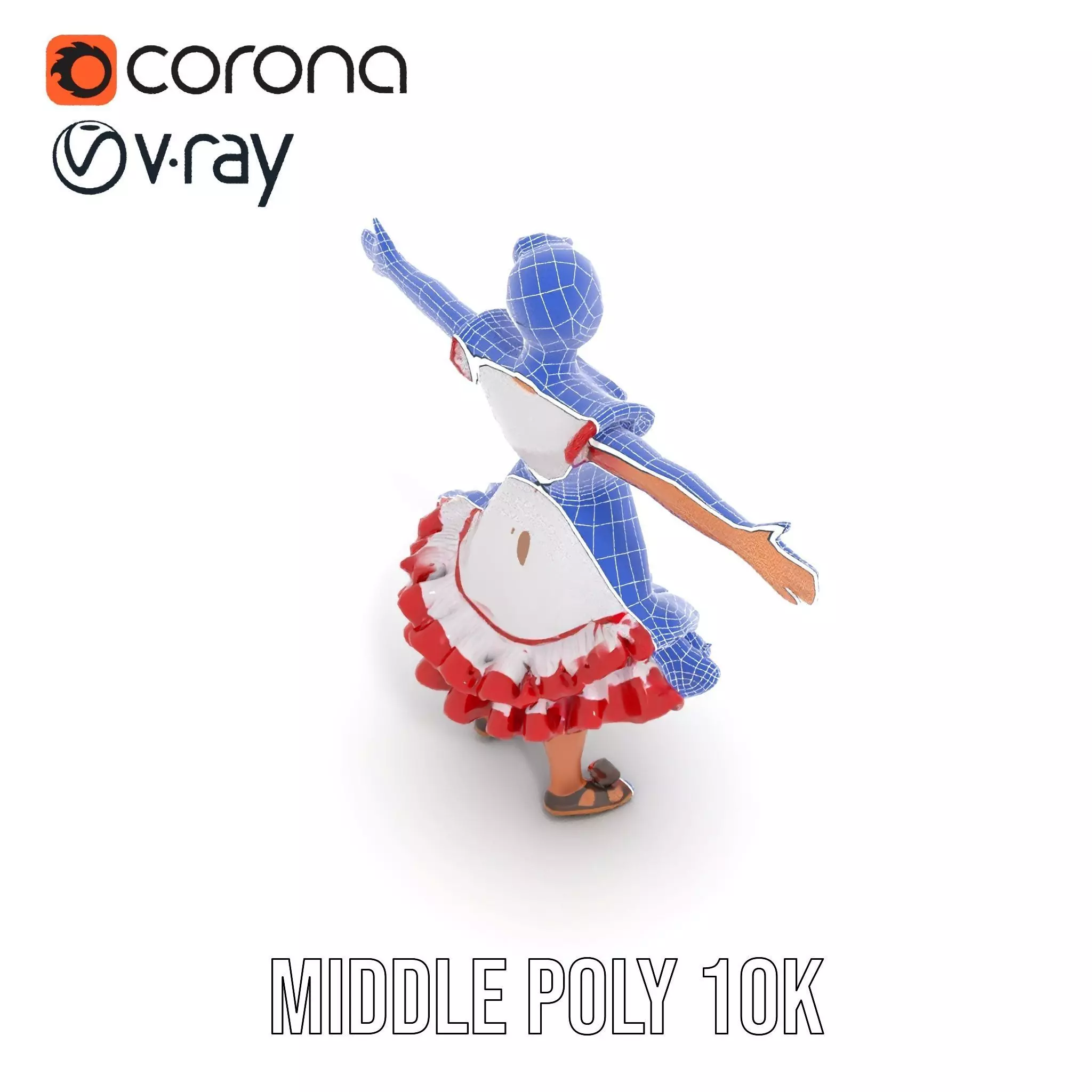 Colorful Folk Dress model pack Low-poly 3D model_29