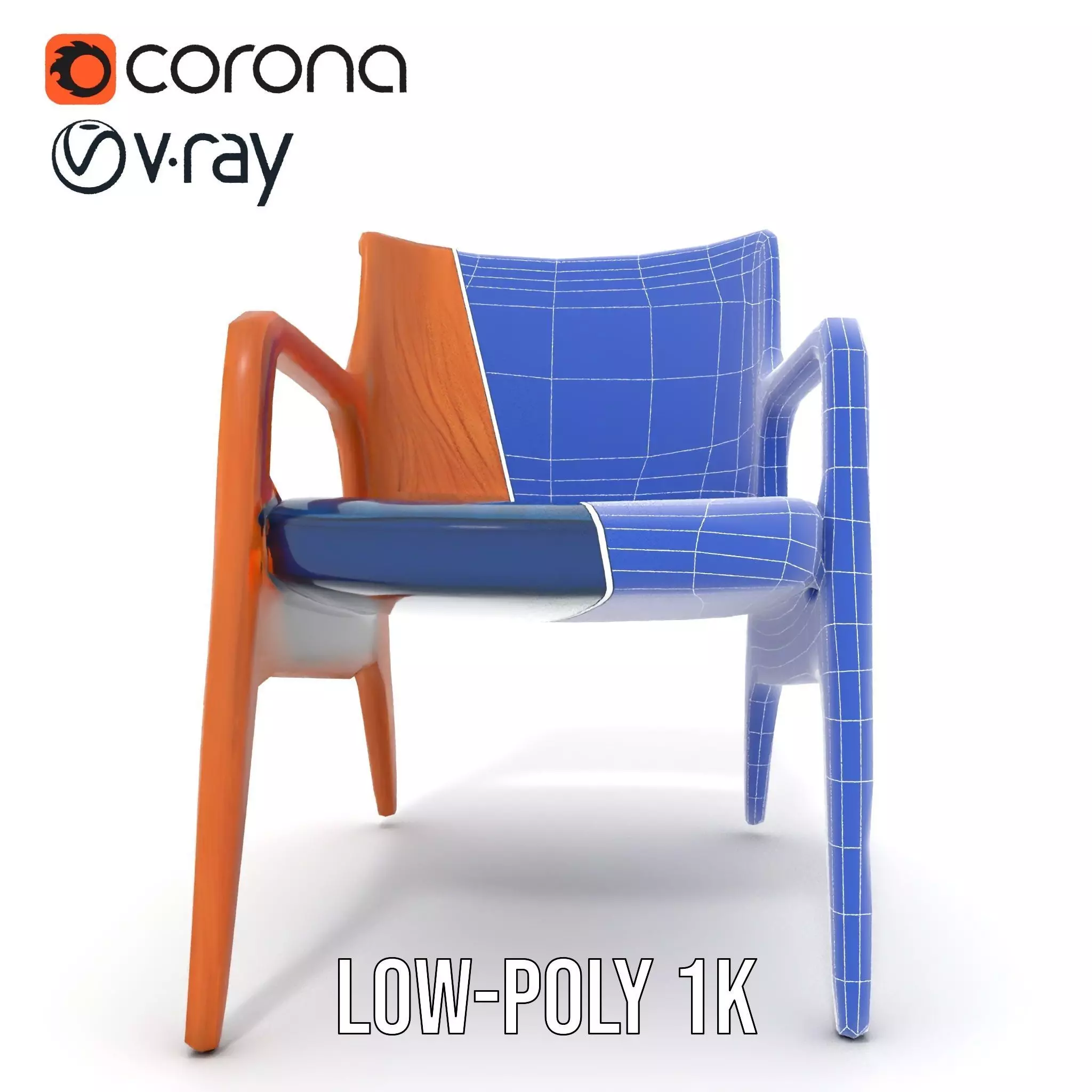 Contemporary Wooden Chair model pack Low-poly 3D model_31