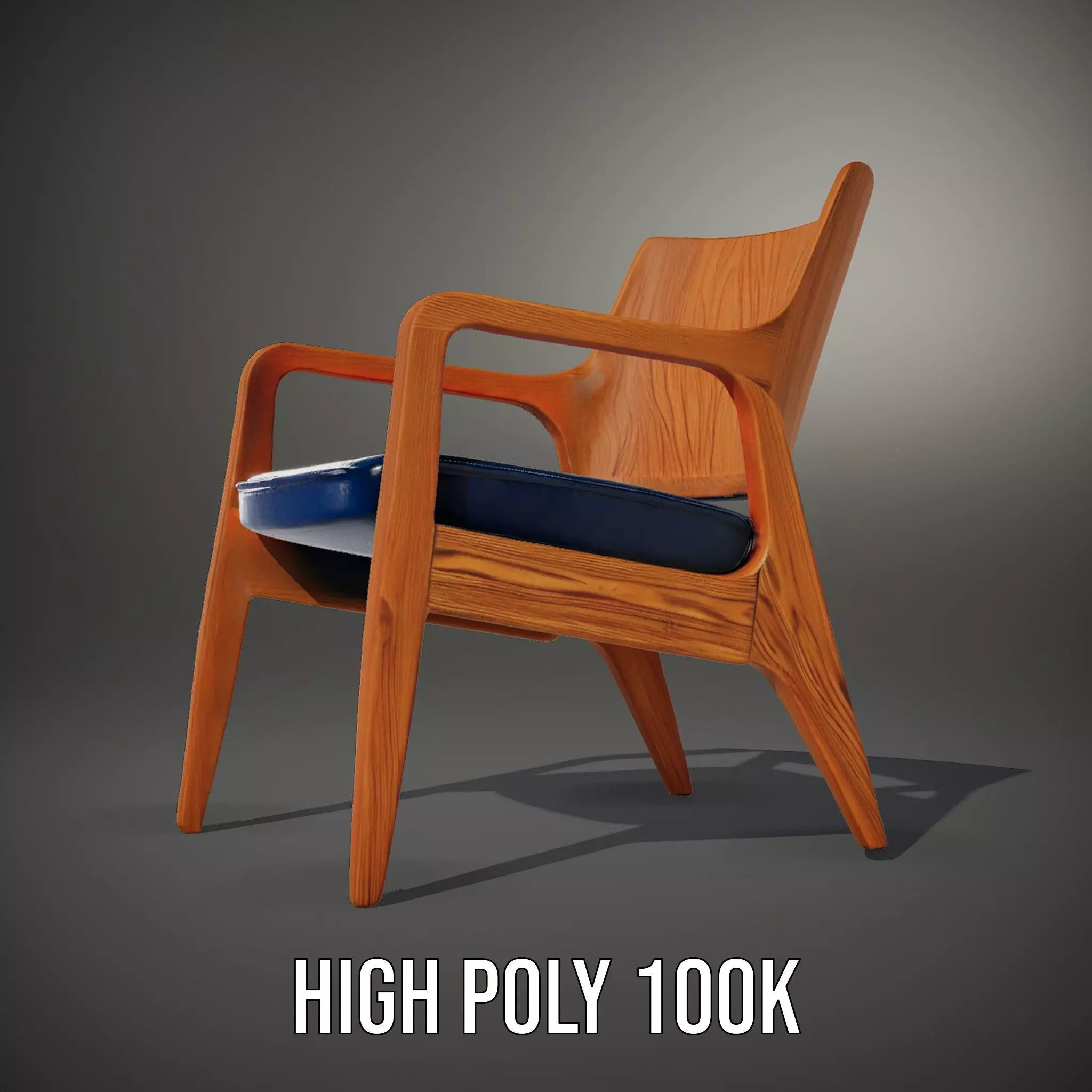 Contemporary Wooden Chair model pack Low-poly 3D model_10