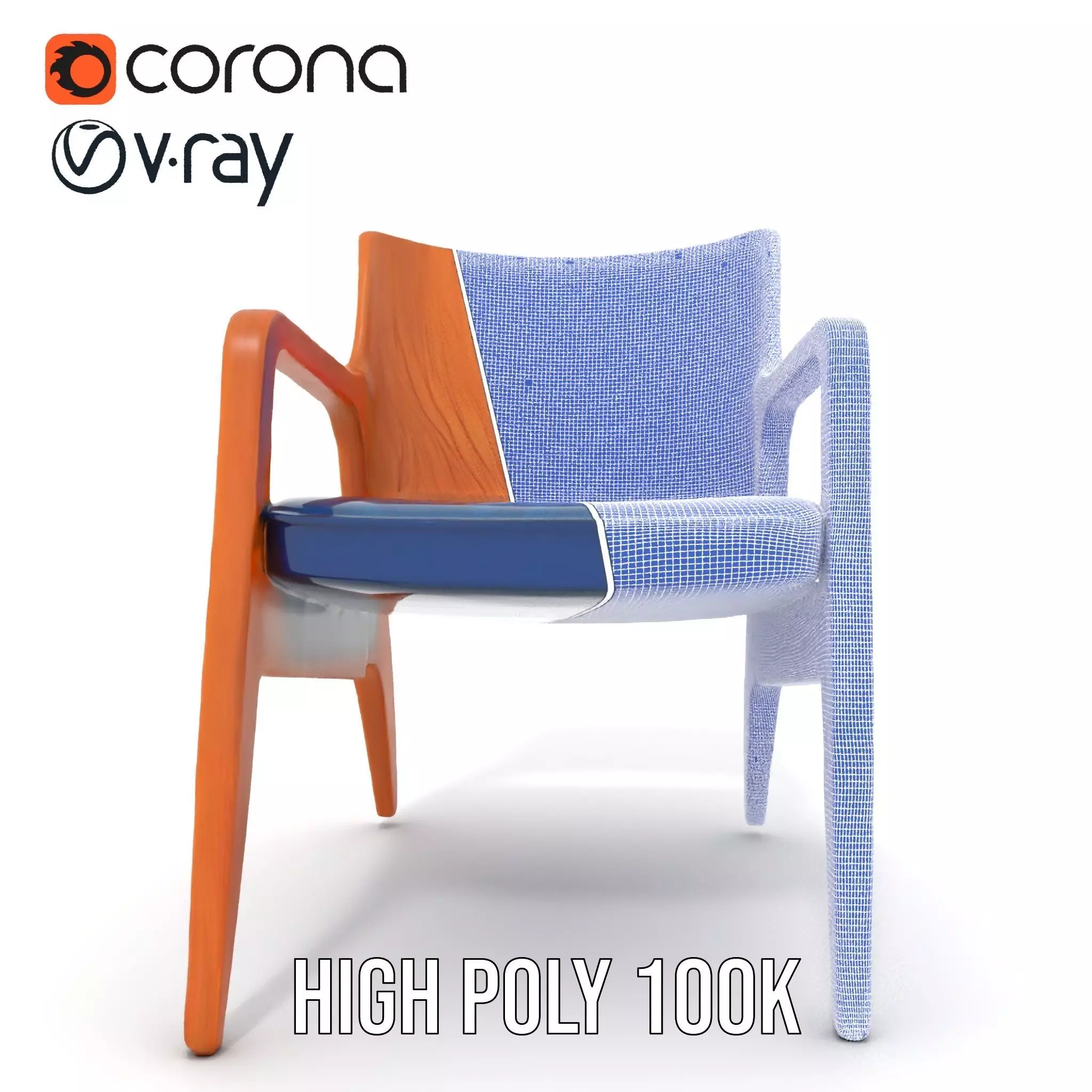 Contemporary Wooden Chair model pack Low-poly 3D model_33