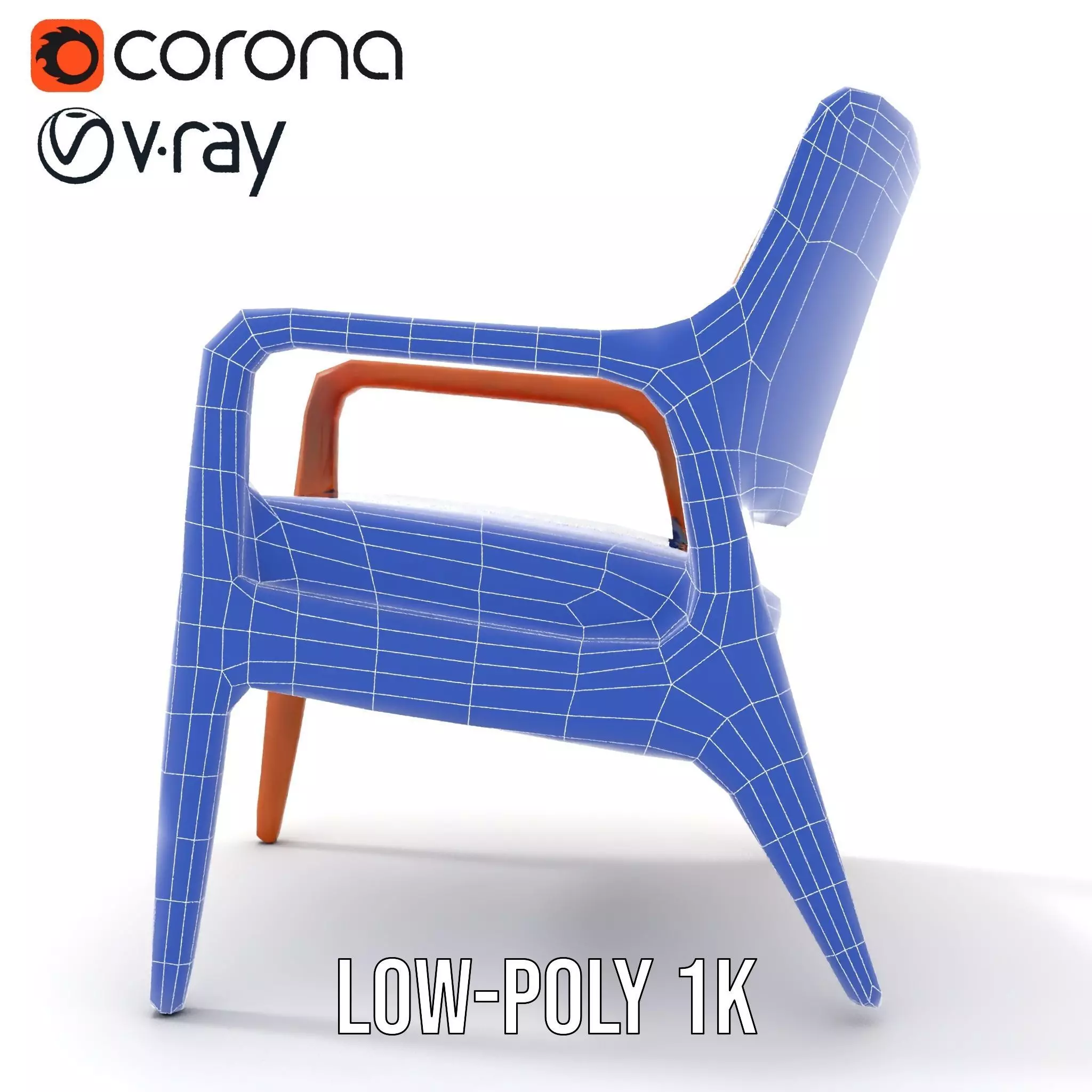Contemporary Wooden Chair model pack Low-poly 3D model_28