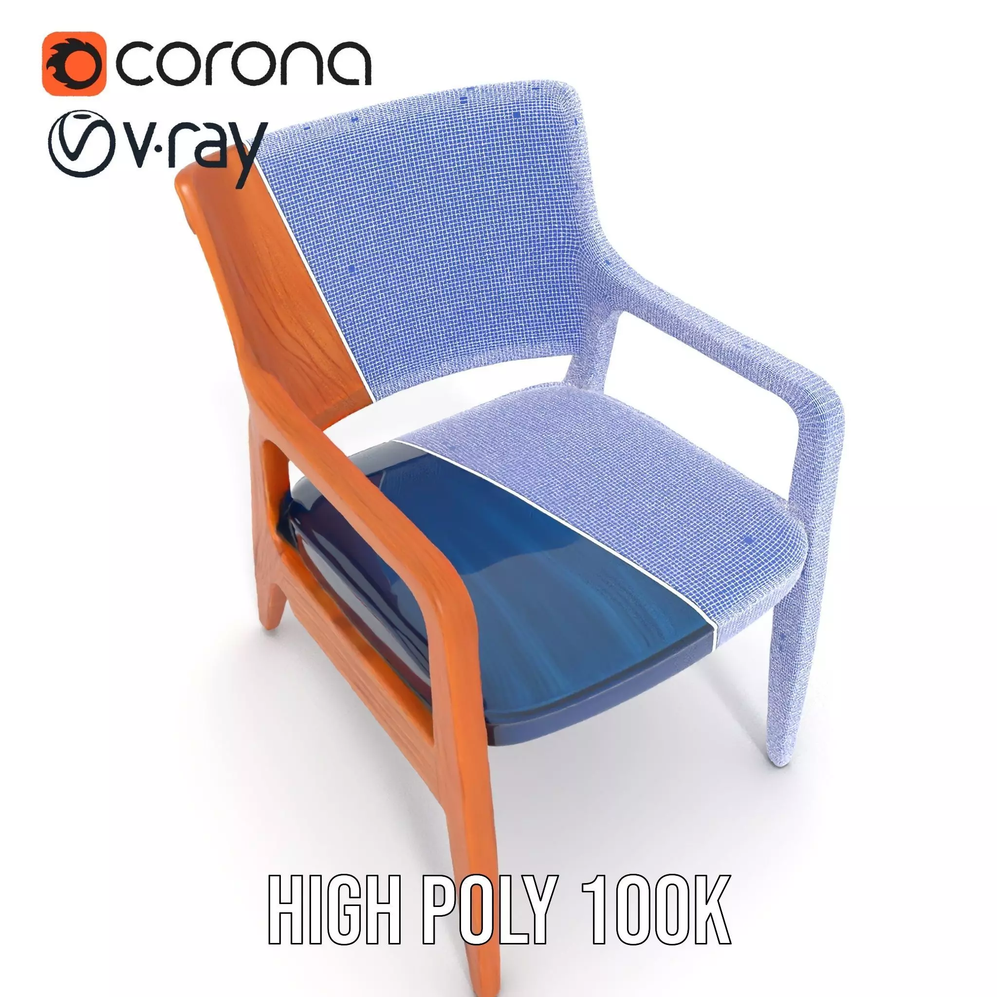 Contemporary Wooden Chair model pack Low-poly 3D model_32