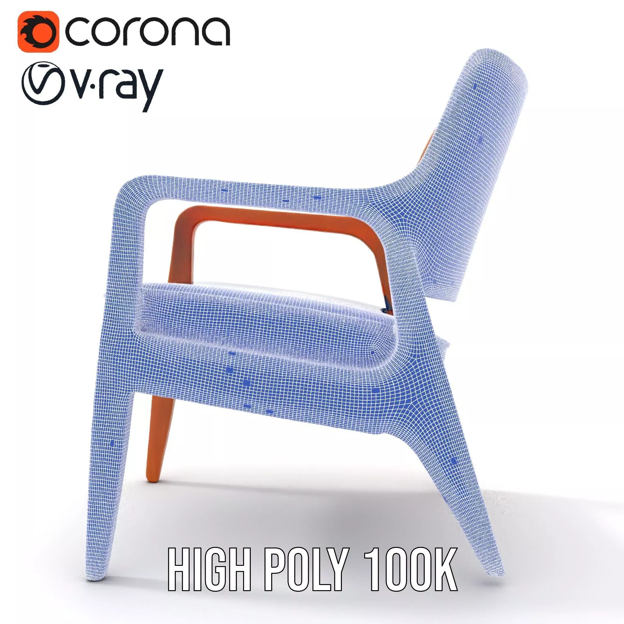 Contemporary Wooden Chair model pack Low-poly 3D model_34