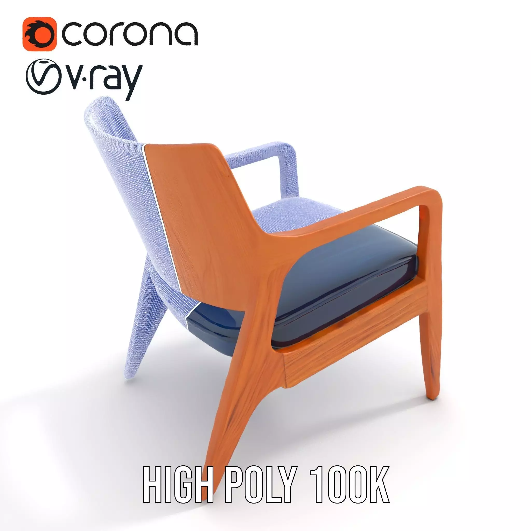 Contemporary Wooden Chair model pack Low-poly 3D model_29