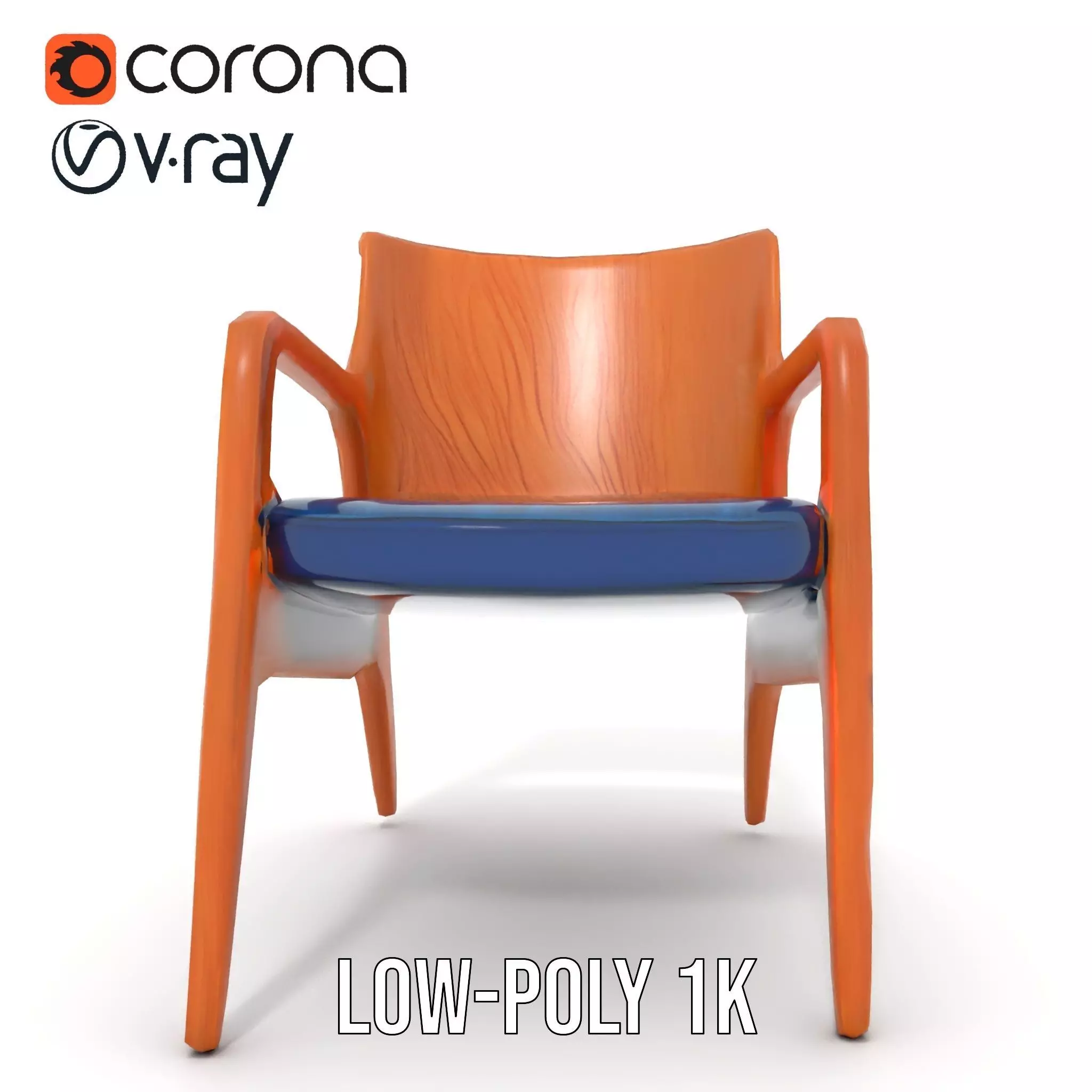 Contemporary Wooden Chair model pack Low-poly 3D model_17