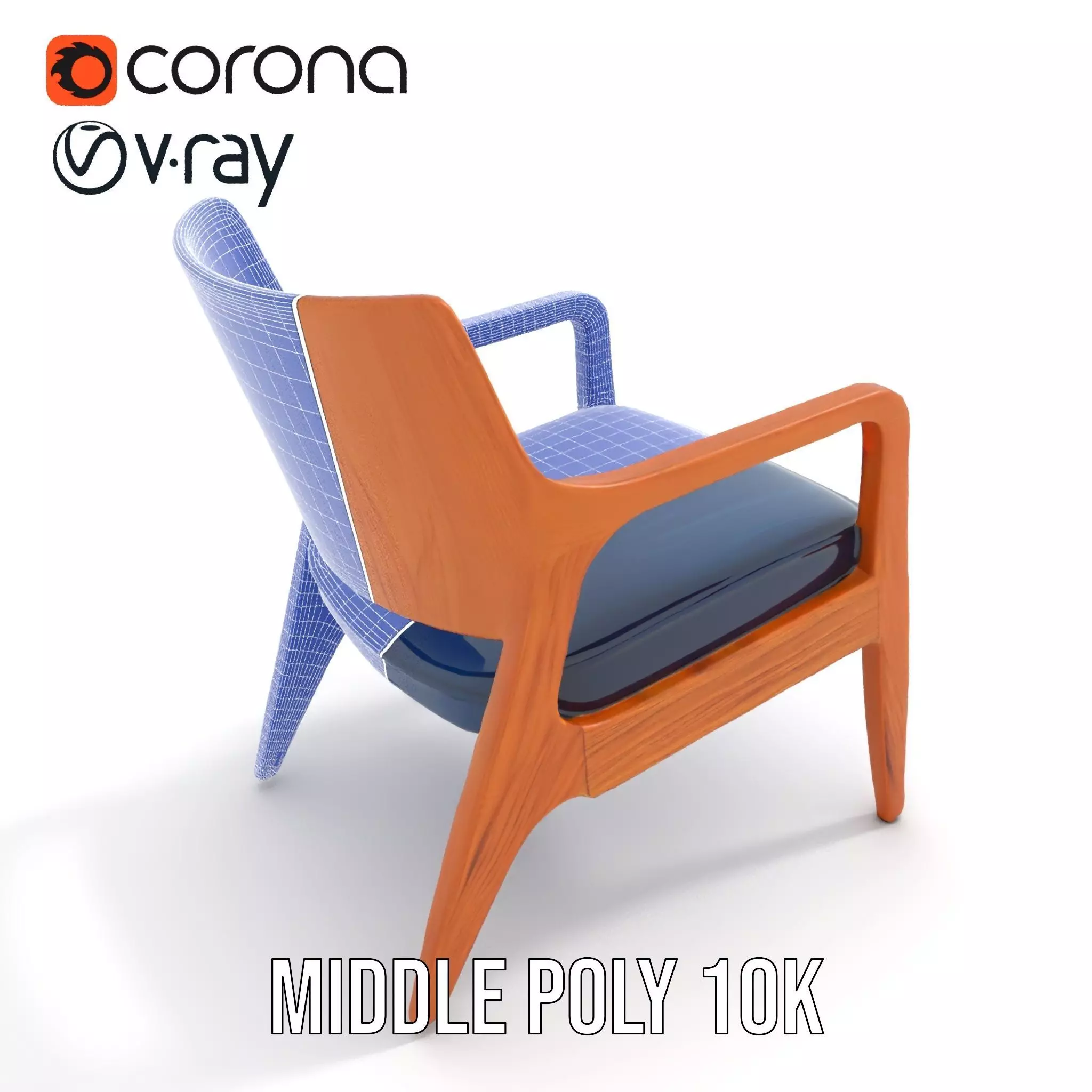Contemporary Wooden Chair model pack Low-poly 3D model_30