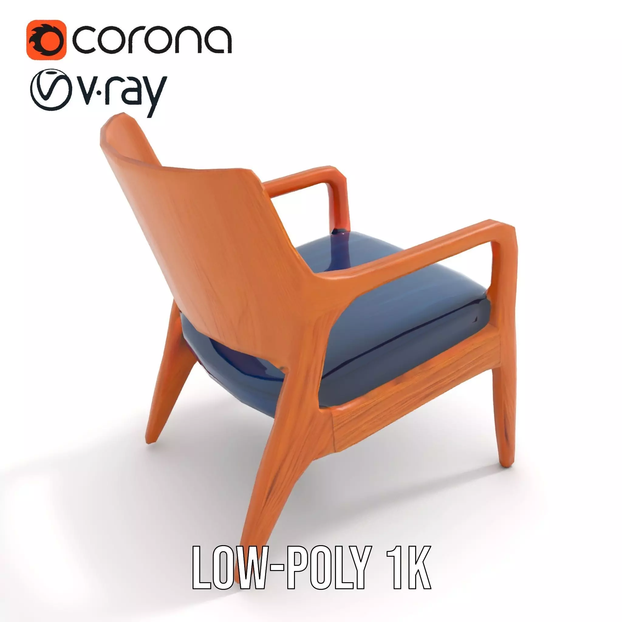 Contemporary Wooden Chair model pack Low-poly 3D model_7