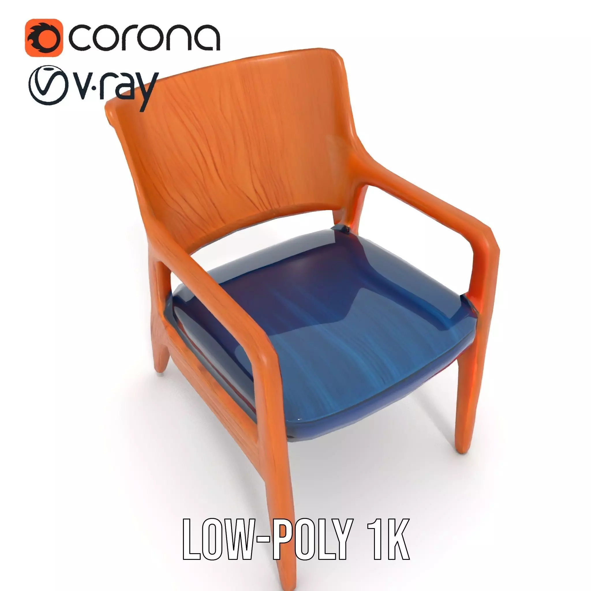Contemporary Wooden Chair model pack Low-poly 3D model_12