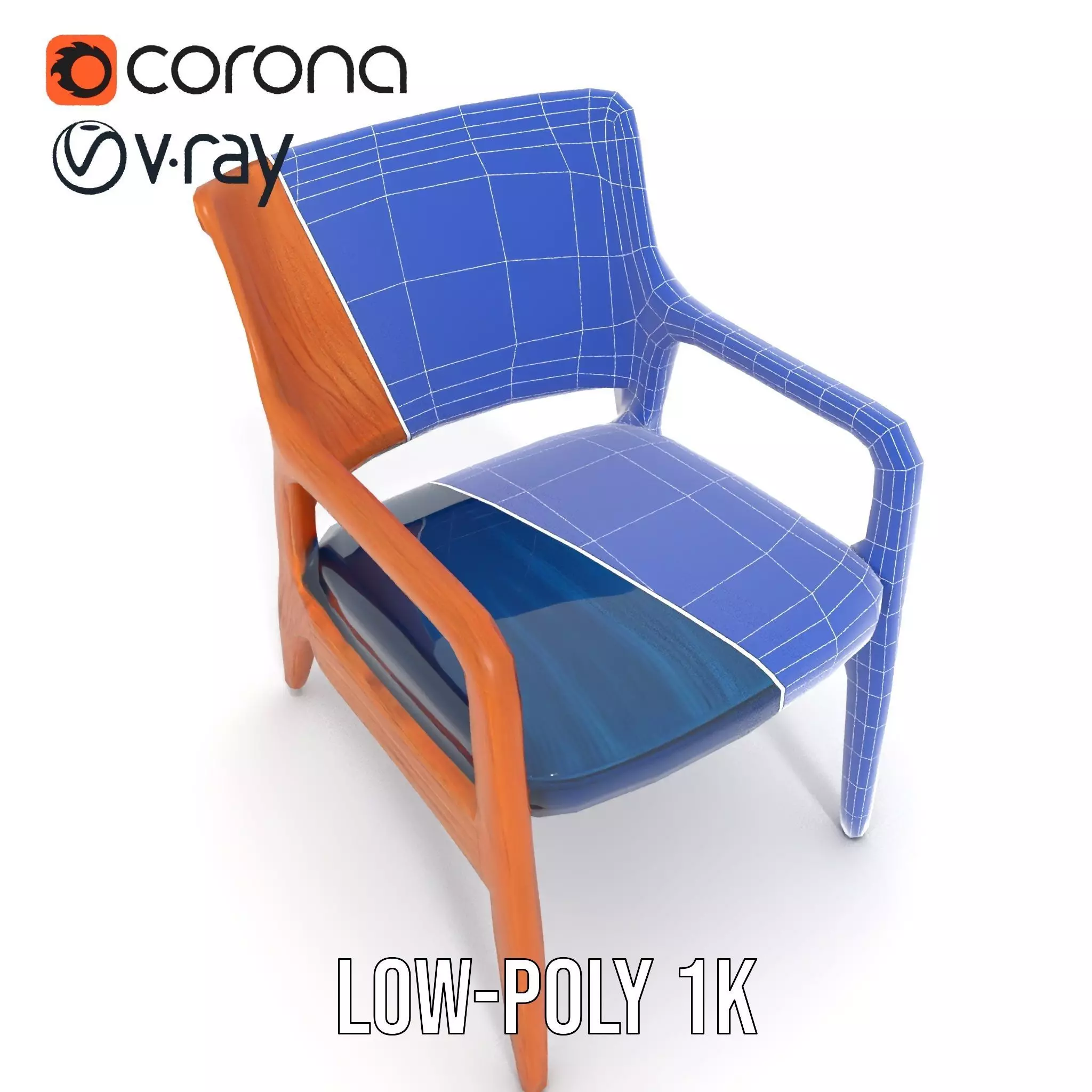 Contemporary Wooden Chair model pack Low-poly 3D model_25