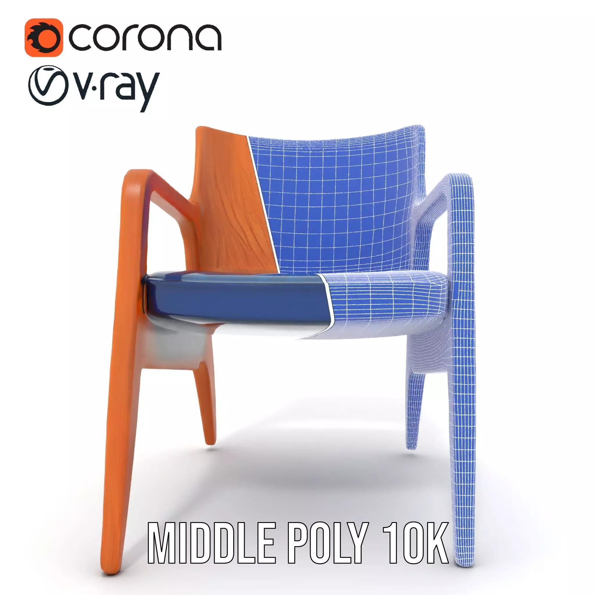 Contemporary Wooden Chair model pack Low-poly 3D model_27