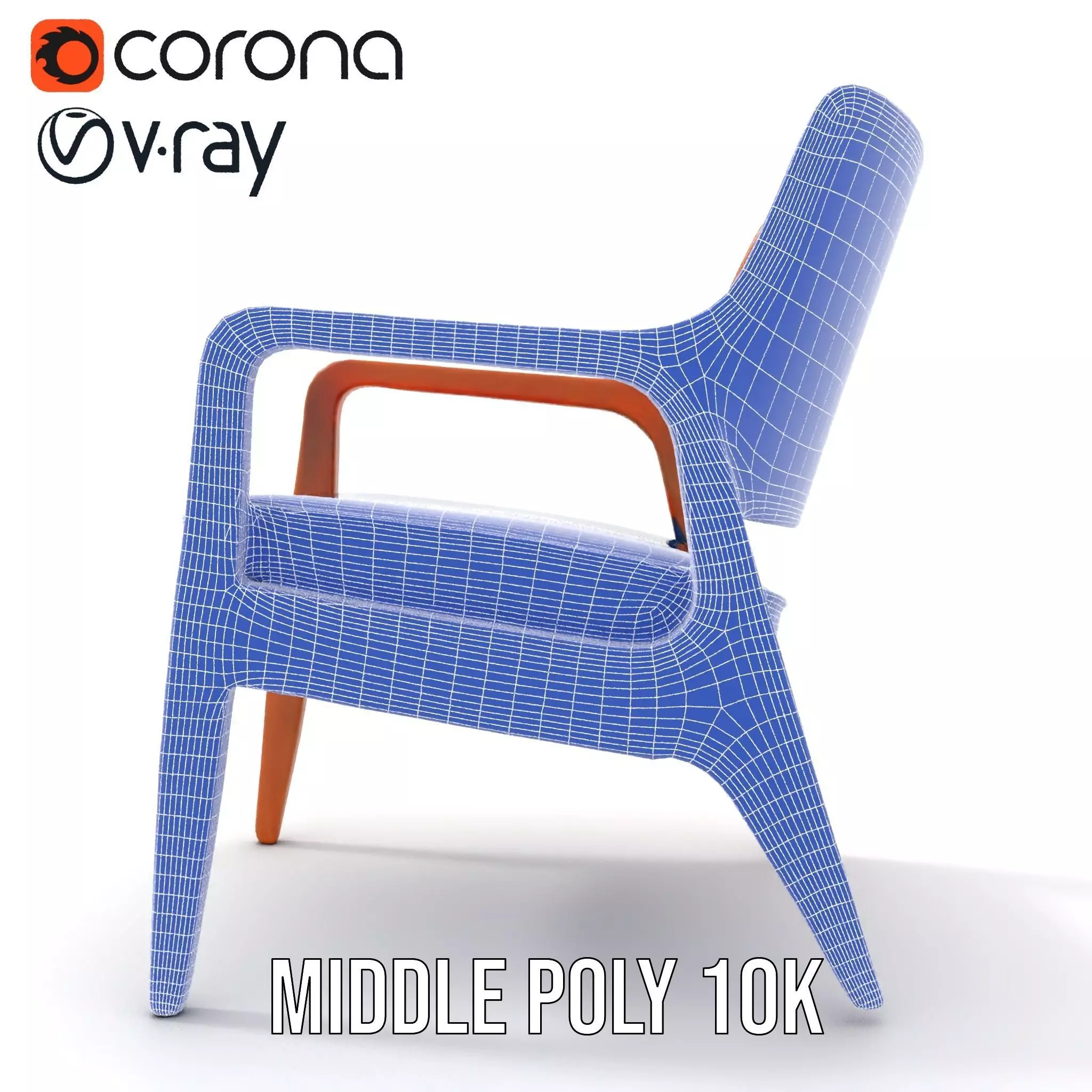 Contemporary Wooden Chair model pack Low-poly 3D model_24