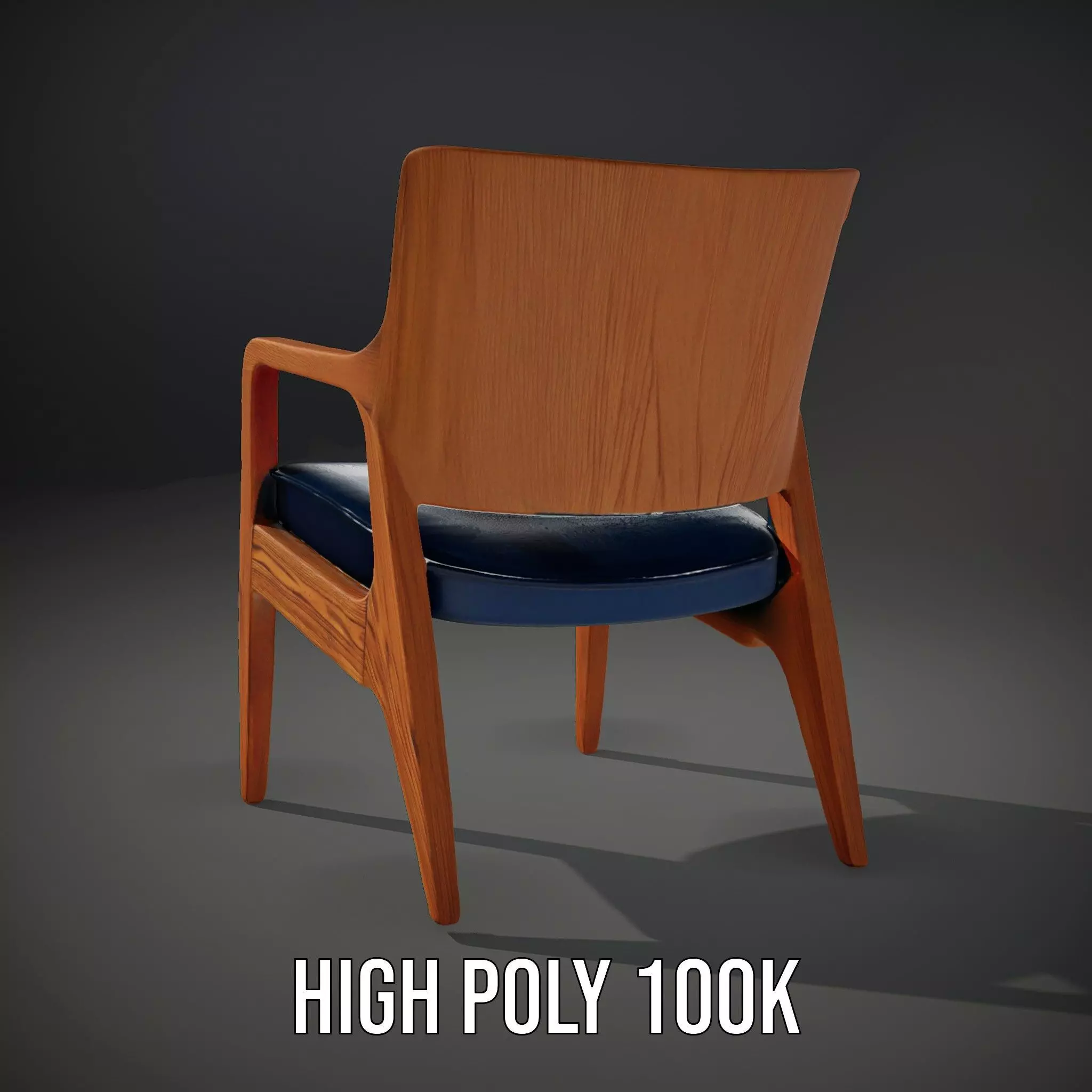 Contemporary Wooden Chair model pack Low-poly 3D model_8