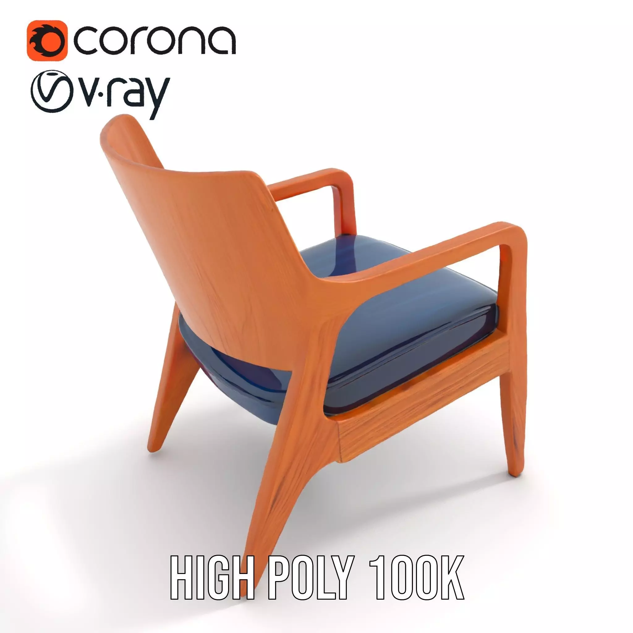 Contemporary Wooden Chair model pack Low-poly 3D model_23