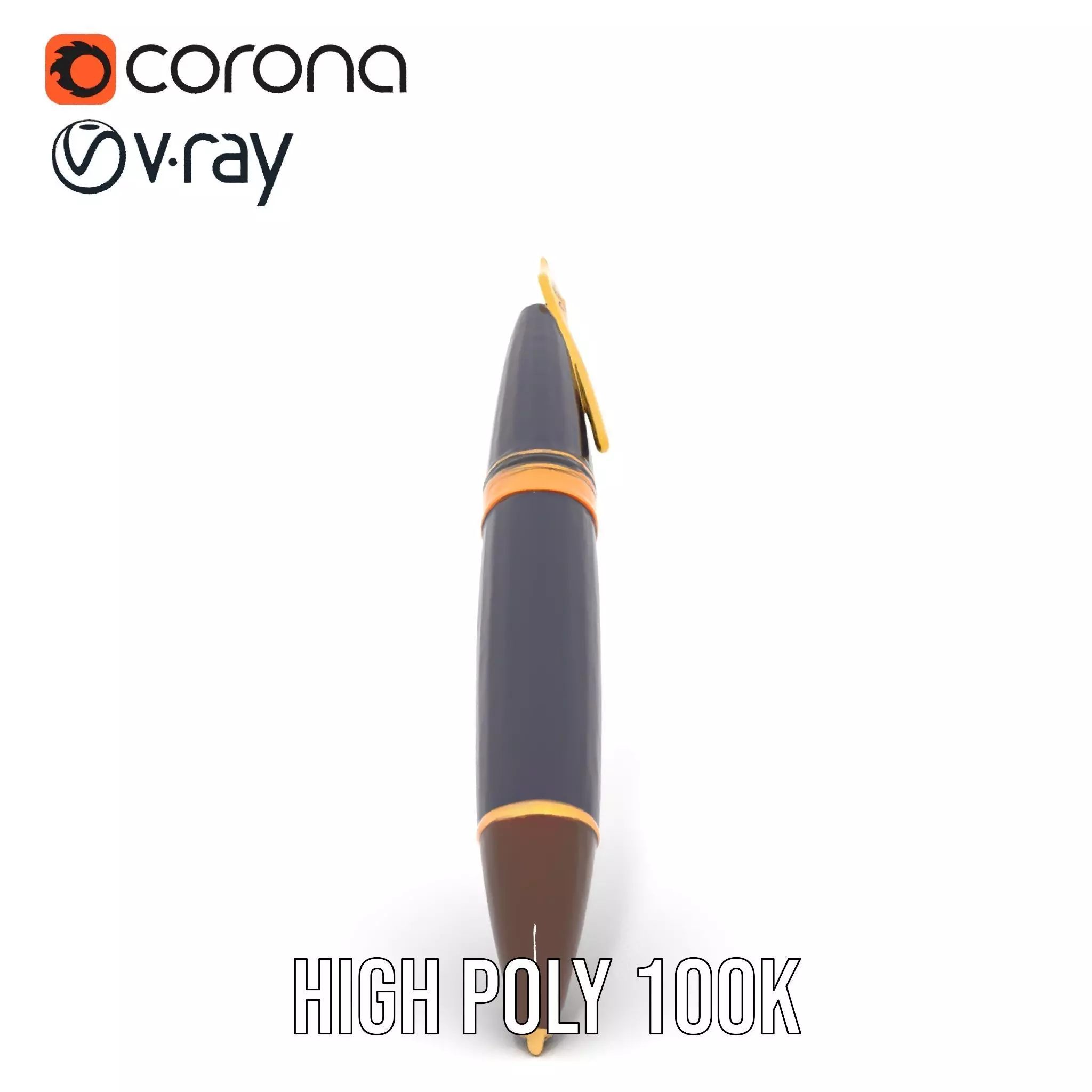 Elegant GoldTipped Pen model pack Low-poly 3D model_18